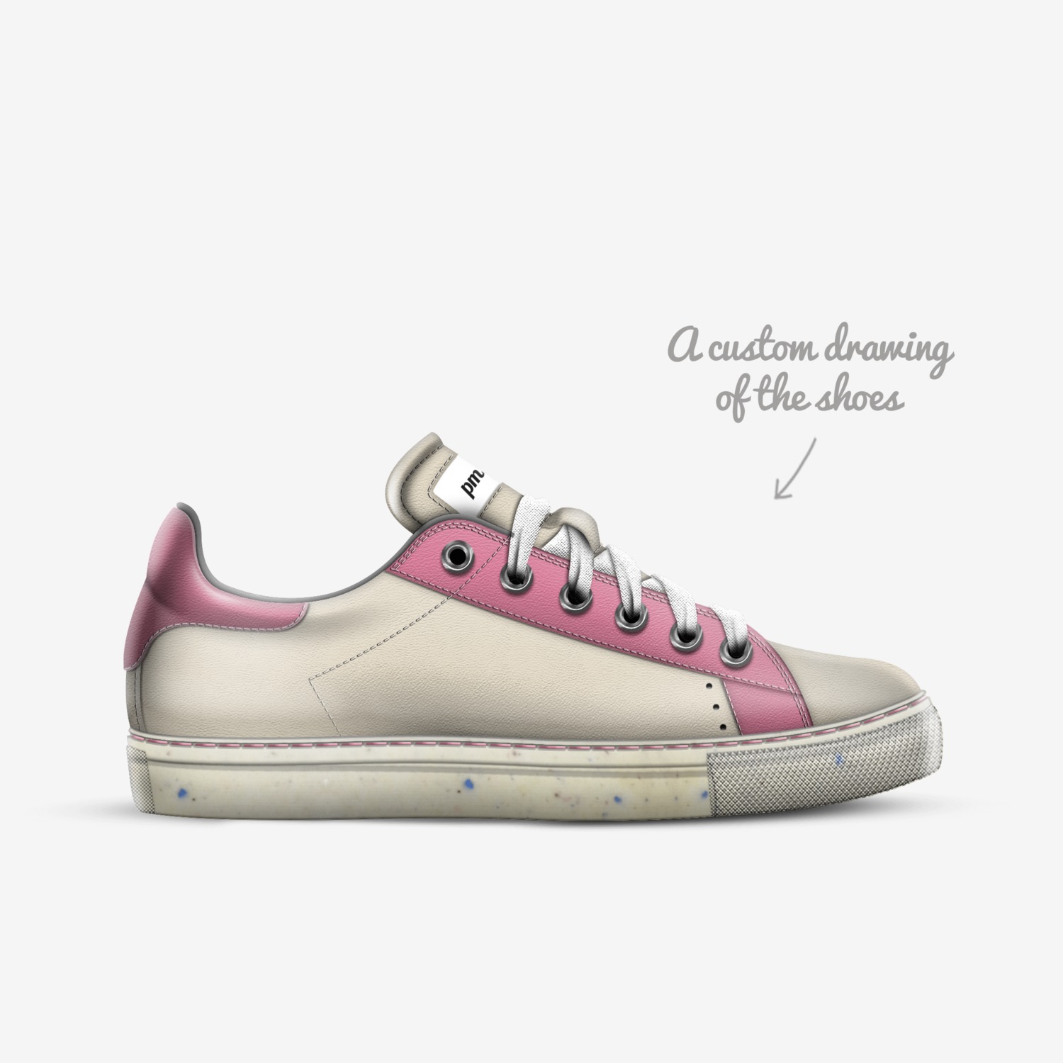 Pink Star custom made in Italy shoes by Sarnaa Archie | Sketch view