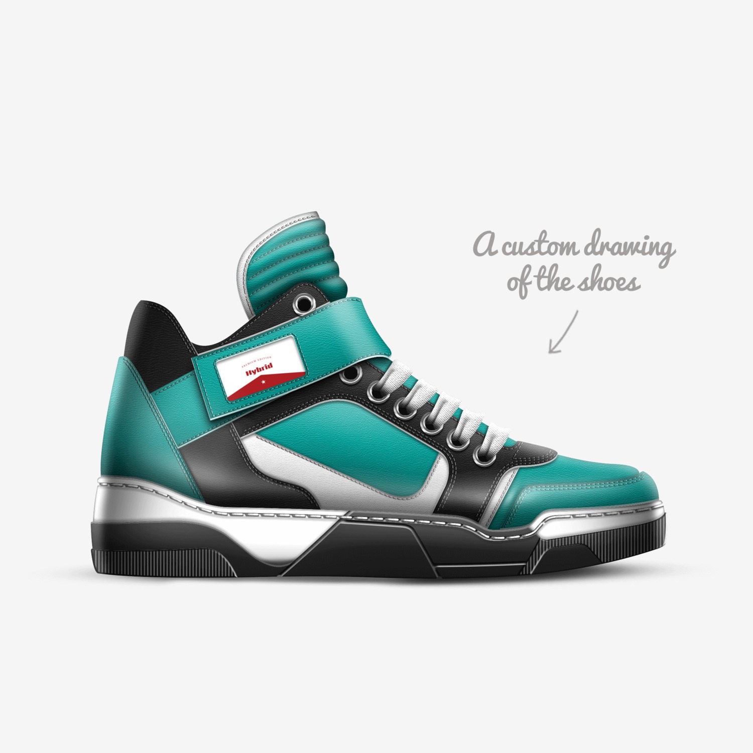 Hybrid custom made in Italy shoes by Michelle Jordan | Sketch view