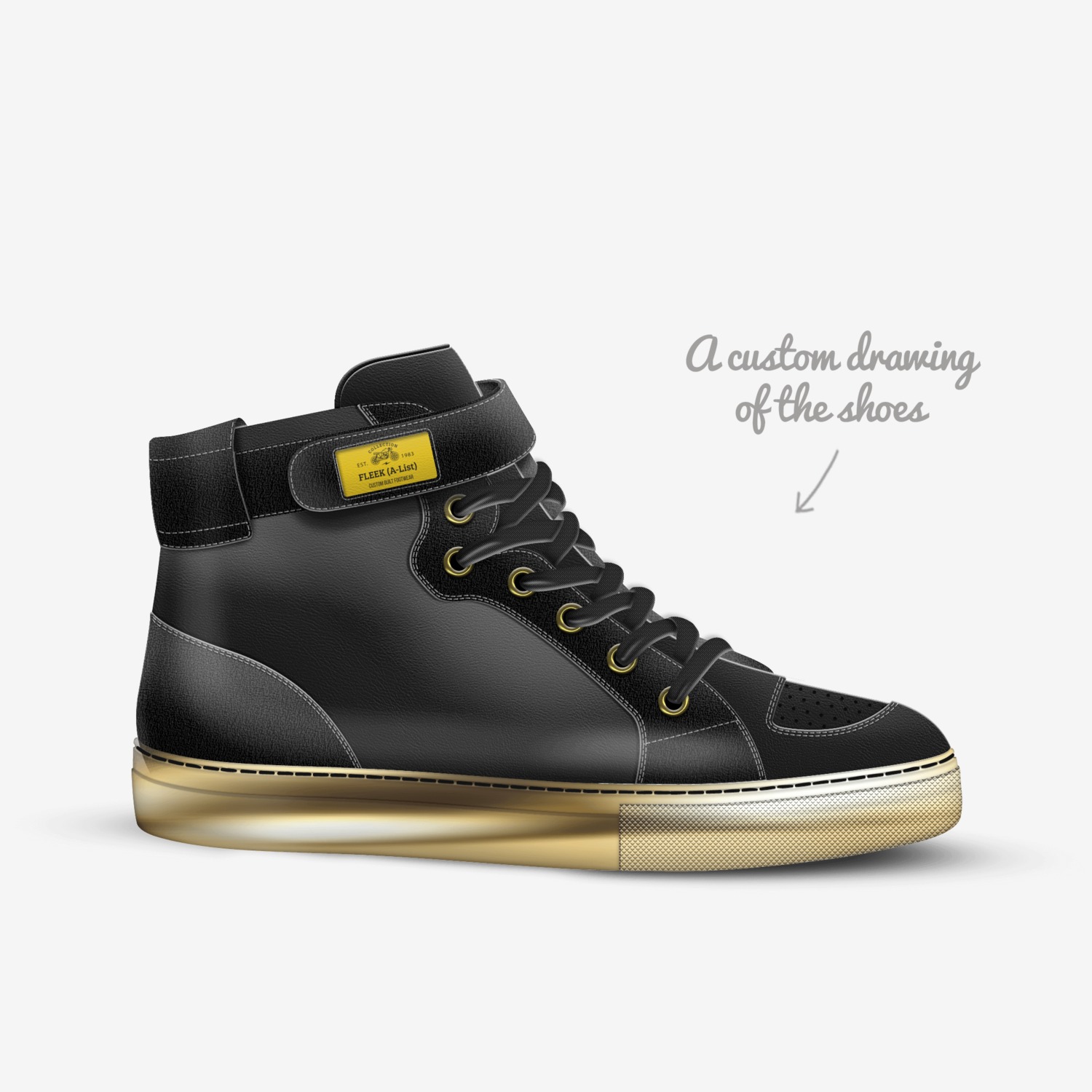 FLEEK (A-list) custom made in Italy shoes by Jamal Foster | Sketch view