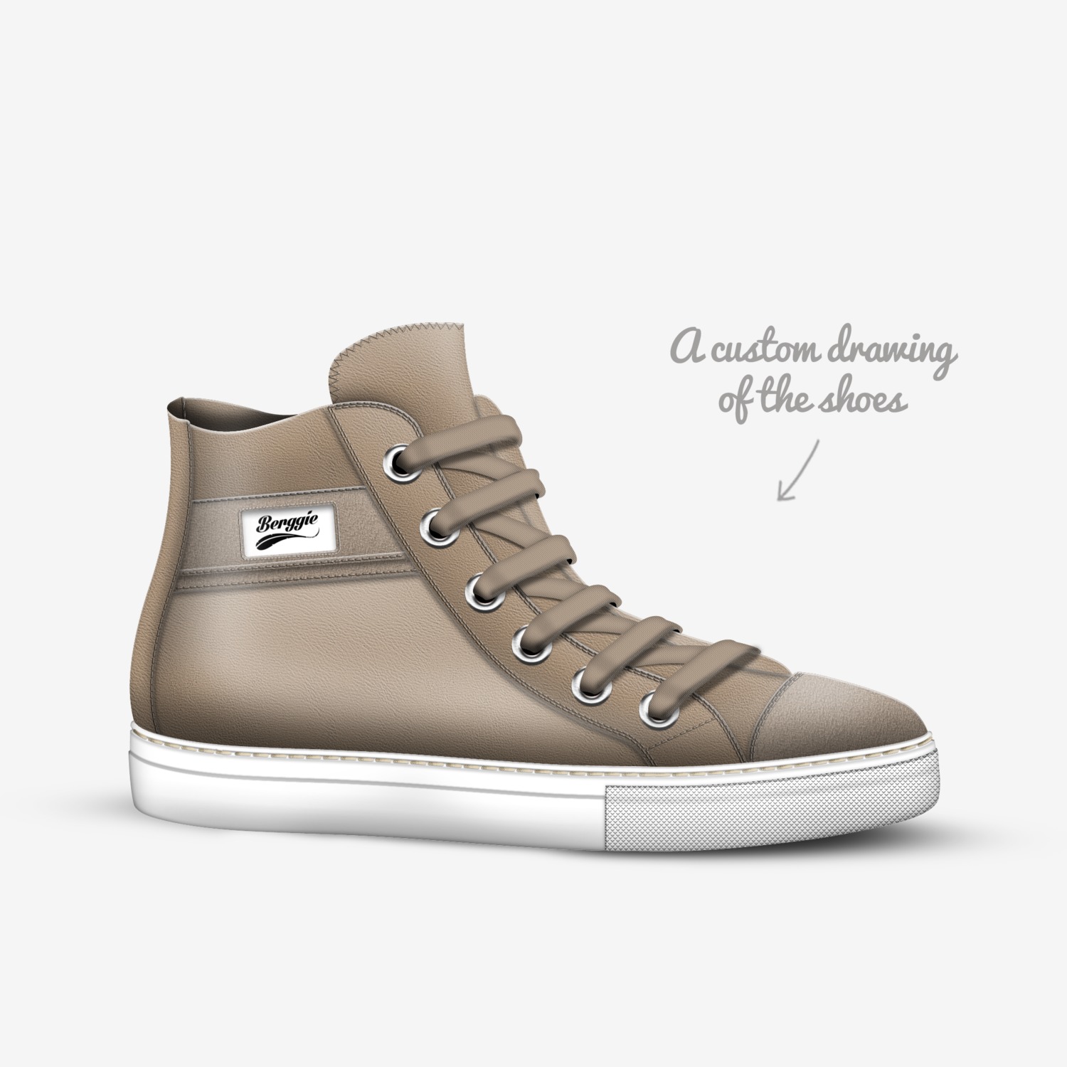 Berggie custom made in Italy shoes by Davon Grant | Sketch view