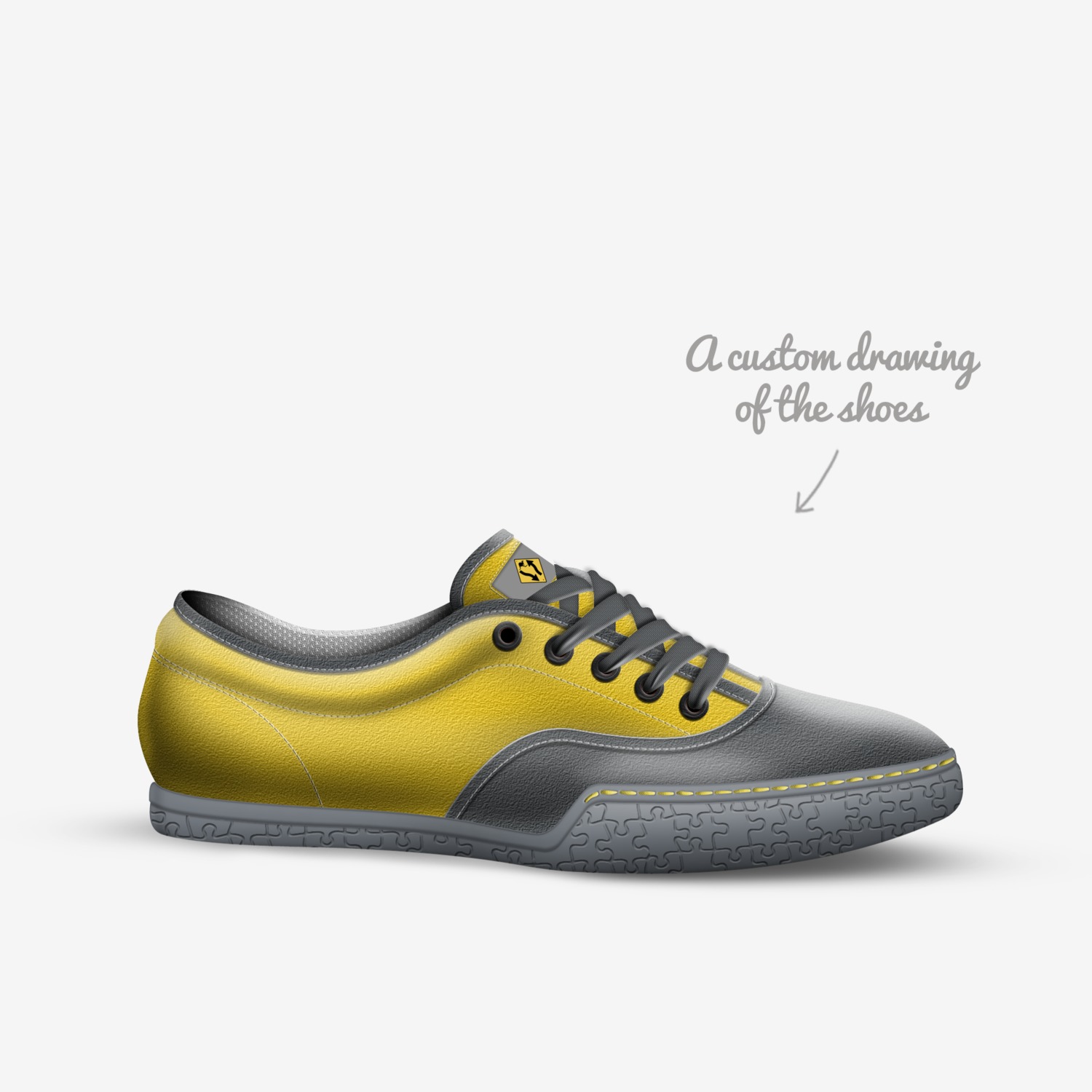 Funny Kangaroo Sign custom made in Italy shoes by Denis Marsili | Sketch view