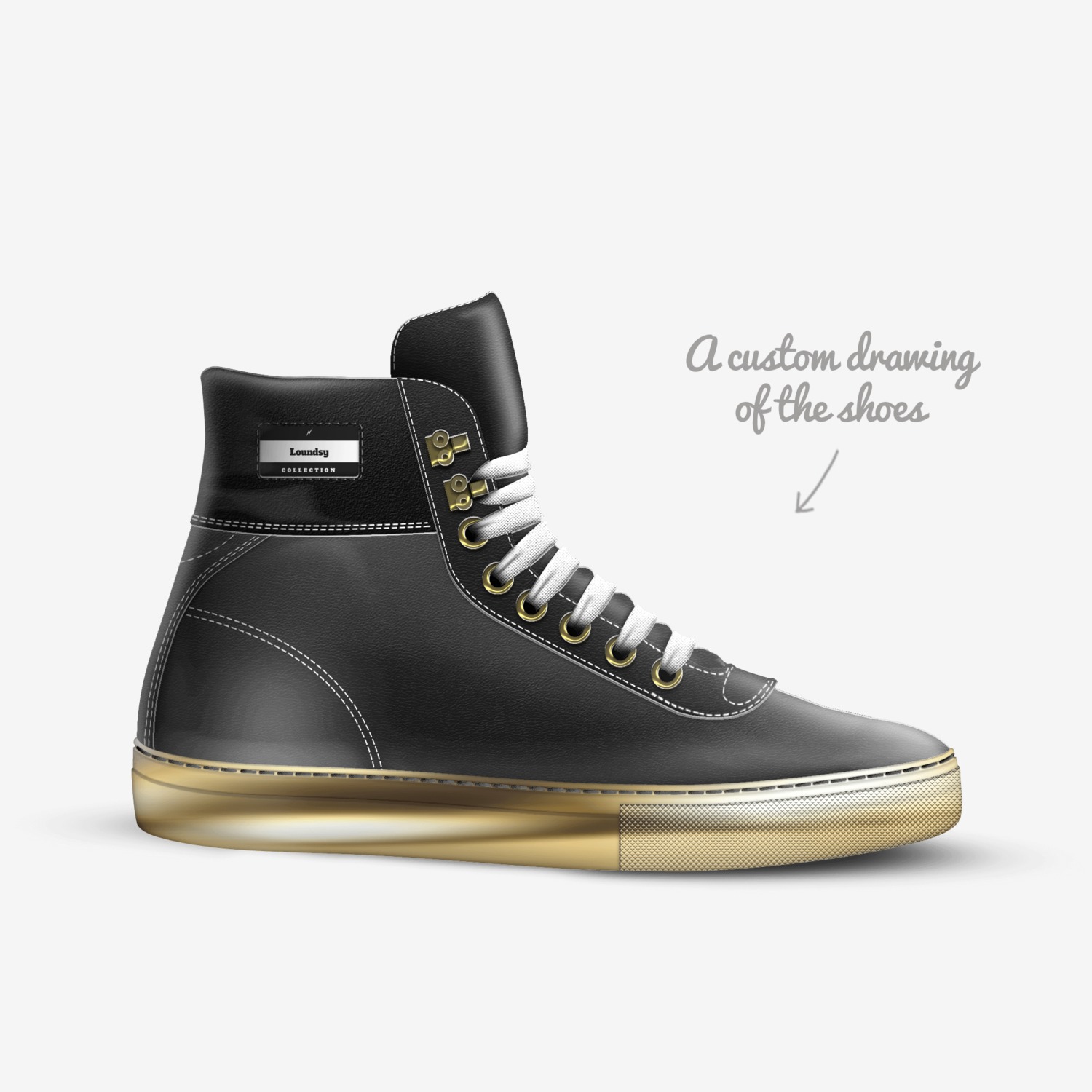 Loundsy custom made in Italy shoes by Daryl Lounds | Sketch view