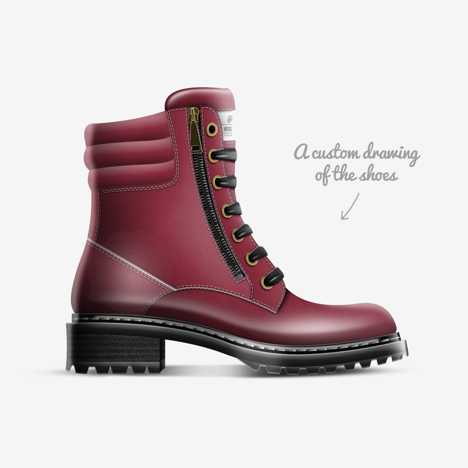 Misses Lounds custom made in Italy shoes by Daryl Lounds | Sketch view