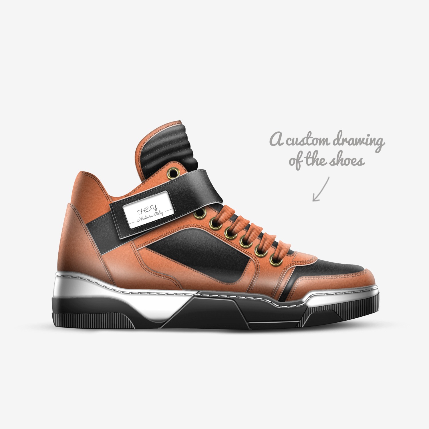 HEY custom made in Italy shoes by Dylan Wentz | Sketch view