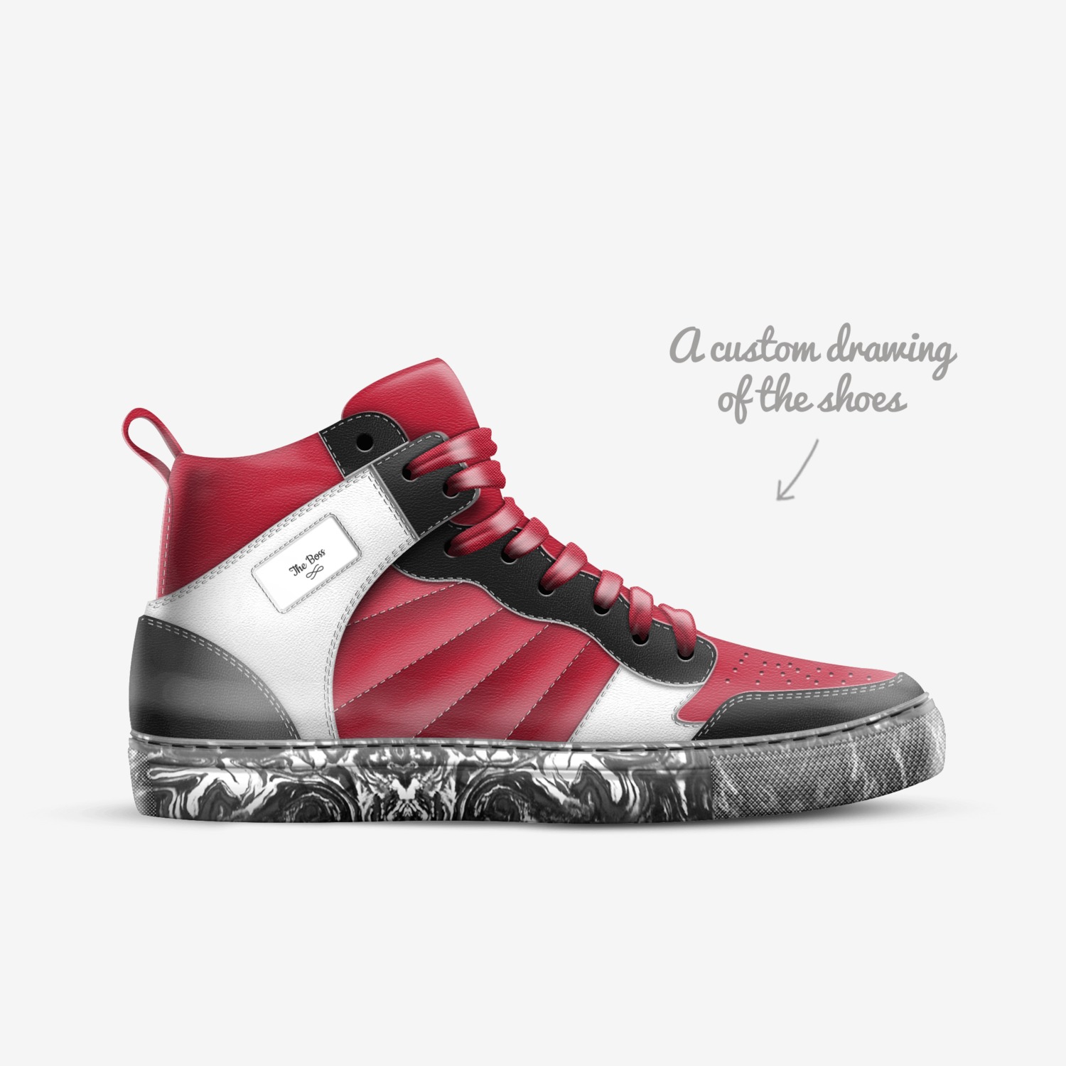 The Boss custom made in Italy shoes by Dylan Wentz | Sketch view