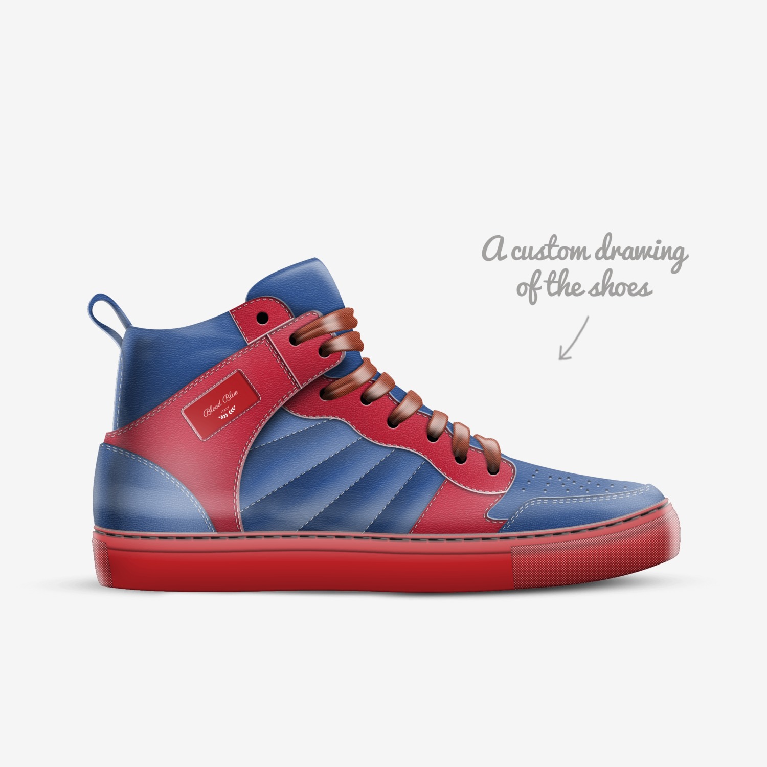 Blood Blue custom made in Italy shoes by Shyanna Sowder | Sketch view