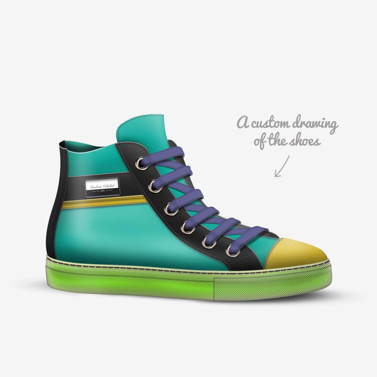Hashem Odaibat custom made in Italy shoes by Kareem Odaibat | Sketch view