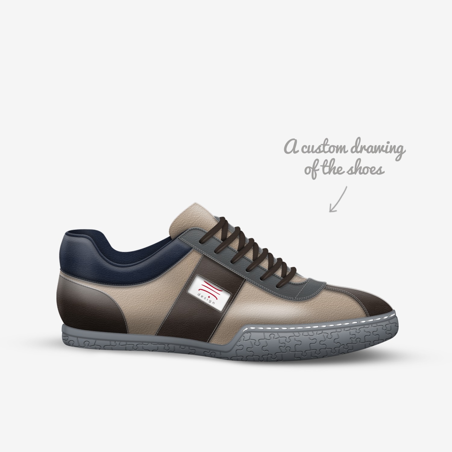 atom custom made in Italy shoes by Jagpreet Singh | Sketch view