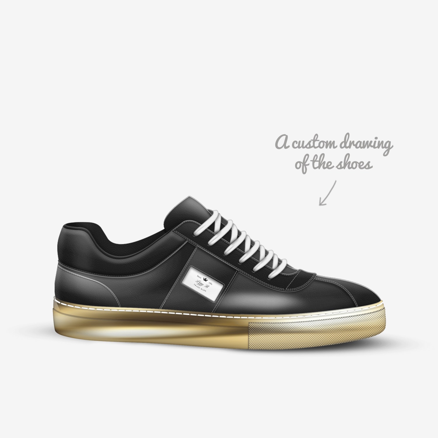Lzzy B custom made in Italy shoes by Daryl Lounds | Sketch view