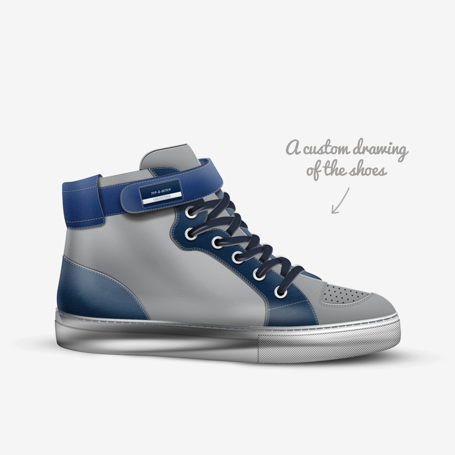 TOP-$-NOTCH custom made in Italy shoes by Jemerell Talton | Sketch view