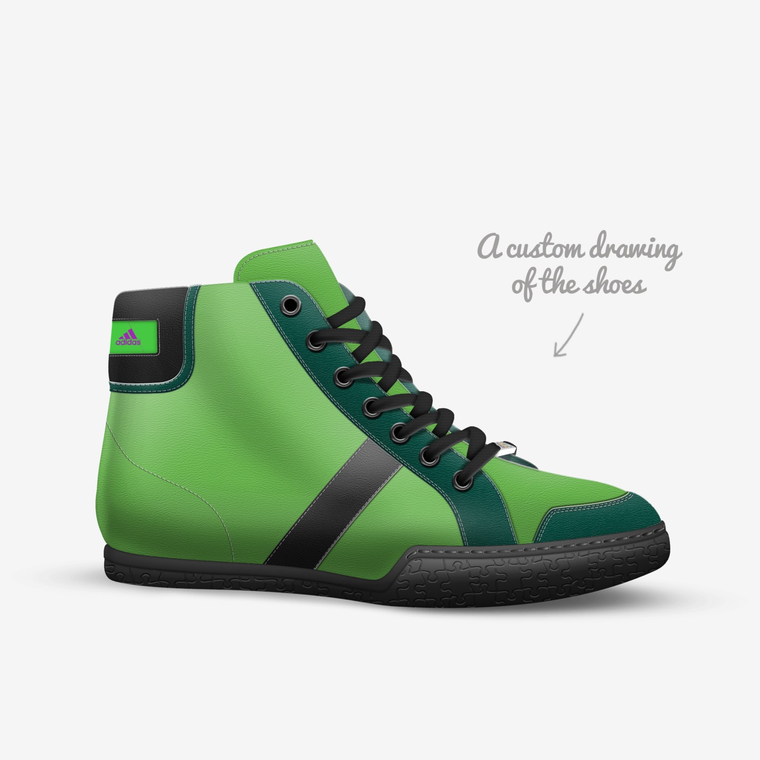leaf feet  custom made in Italy shoes by Brody Jones | Sketch view