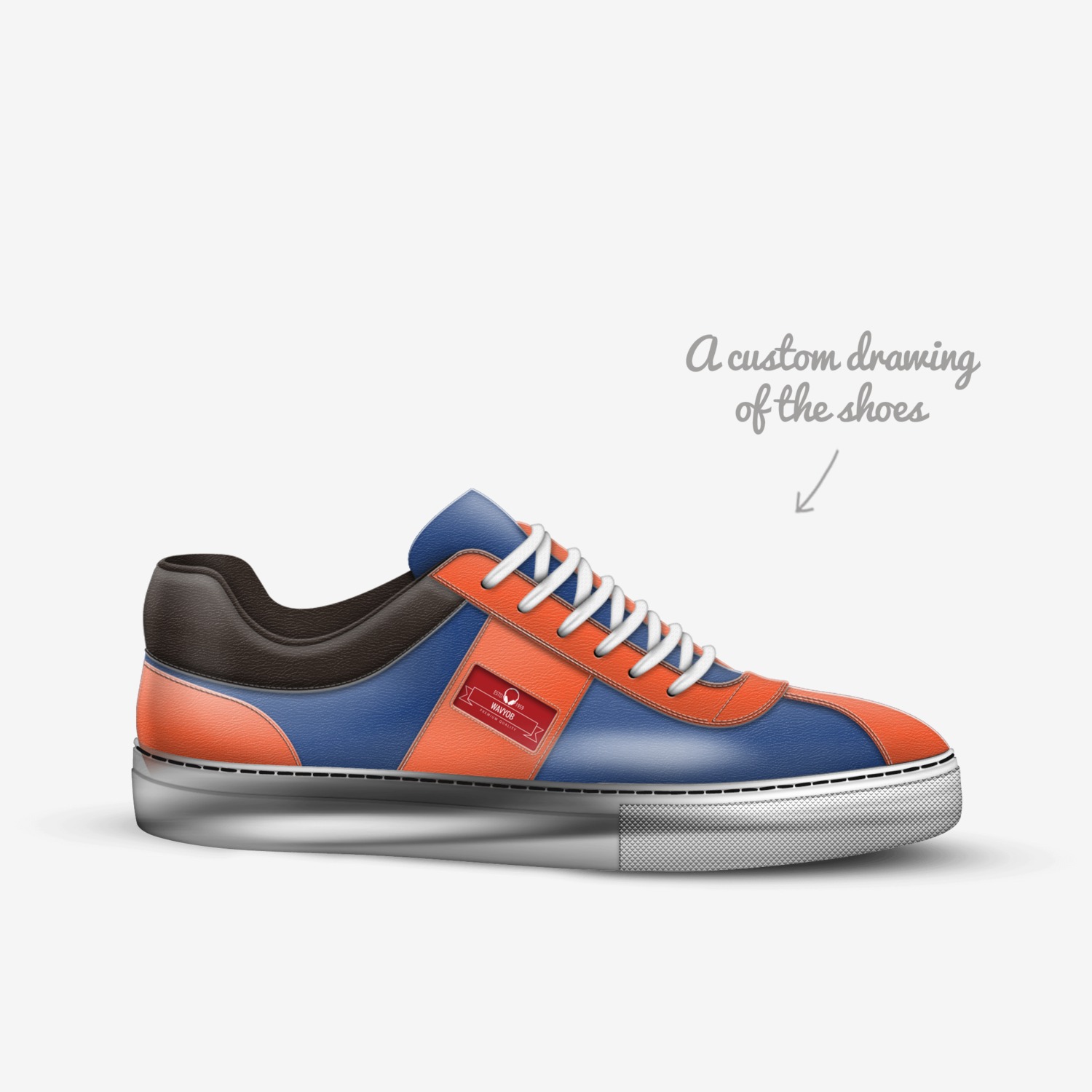 wavyOB custom made in Italy shoes by Jakobe Ryan Valadez Hernandez | Sketch view