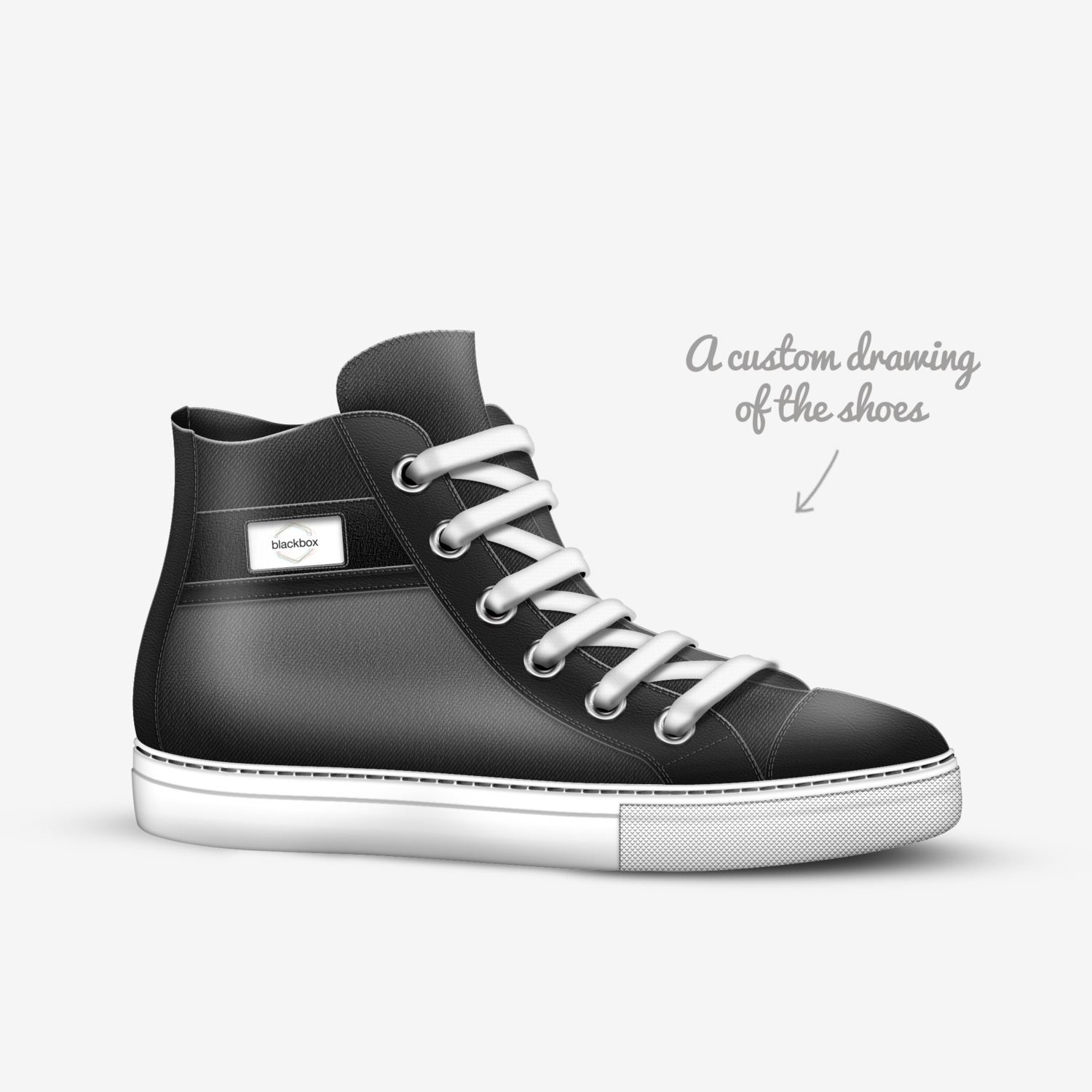 blackbox custom made in Italy shoes by Agency Aliveshoes | Sketch view