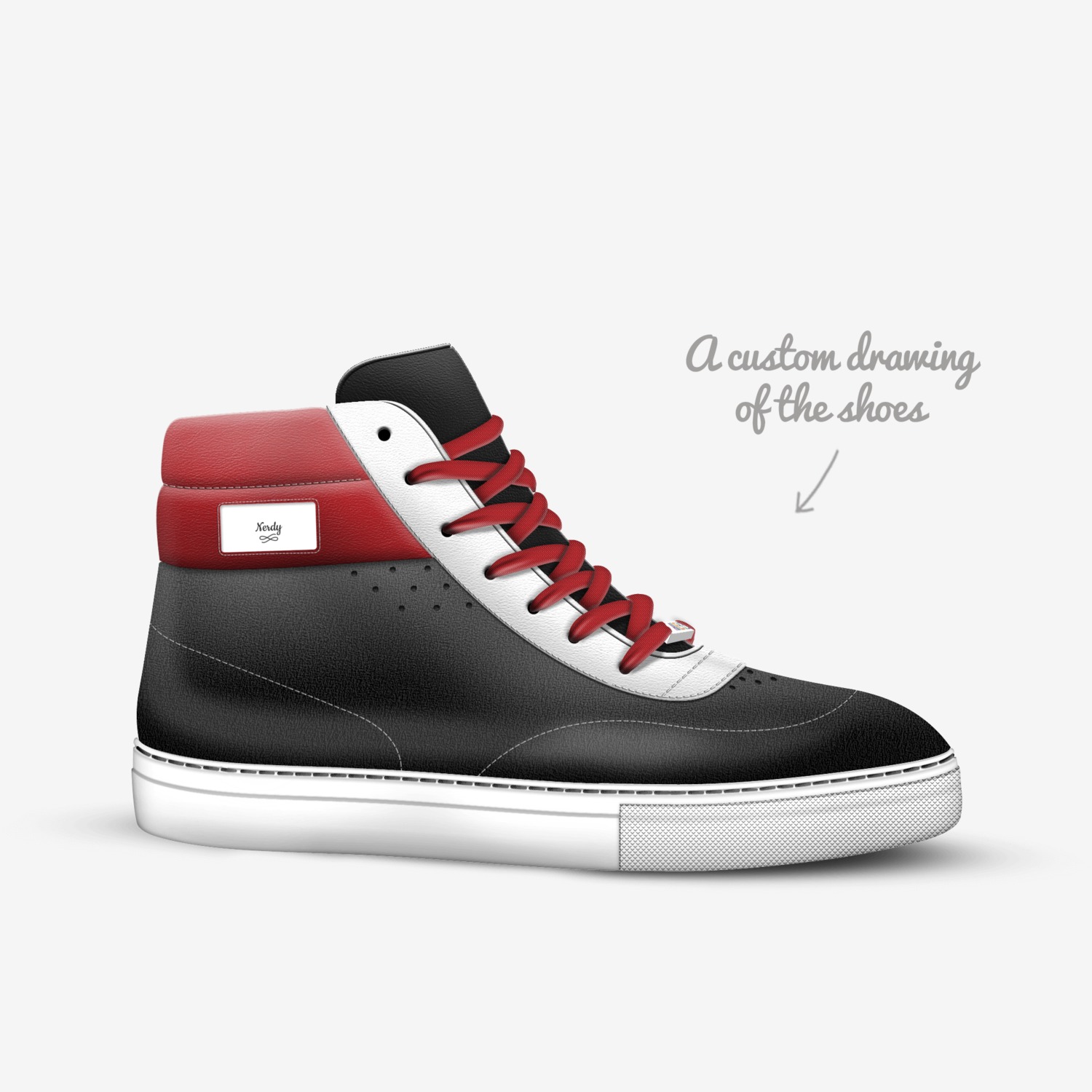 Nerdy custom made in Italy shoes by Jackson Serrano | Sketch view