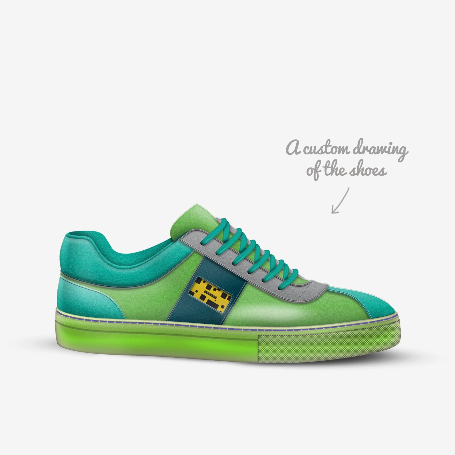 Grease custom made in Italy shoes by Sean Hippie | Sketch view
