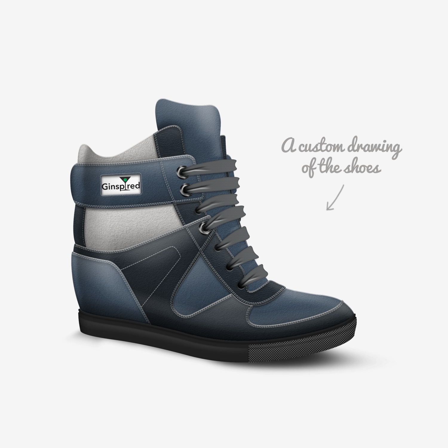 Sneaking Up custom made in Italy shoes by Gini Briggs | Sketch view