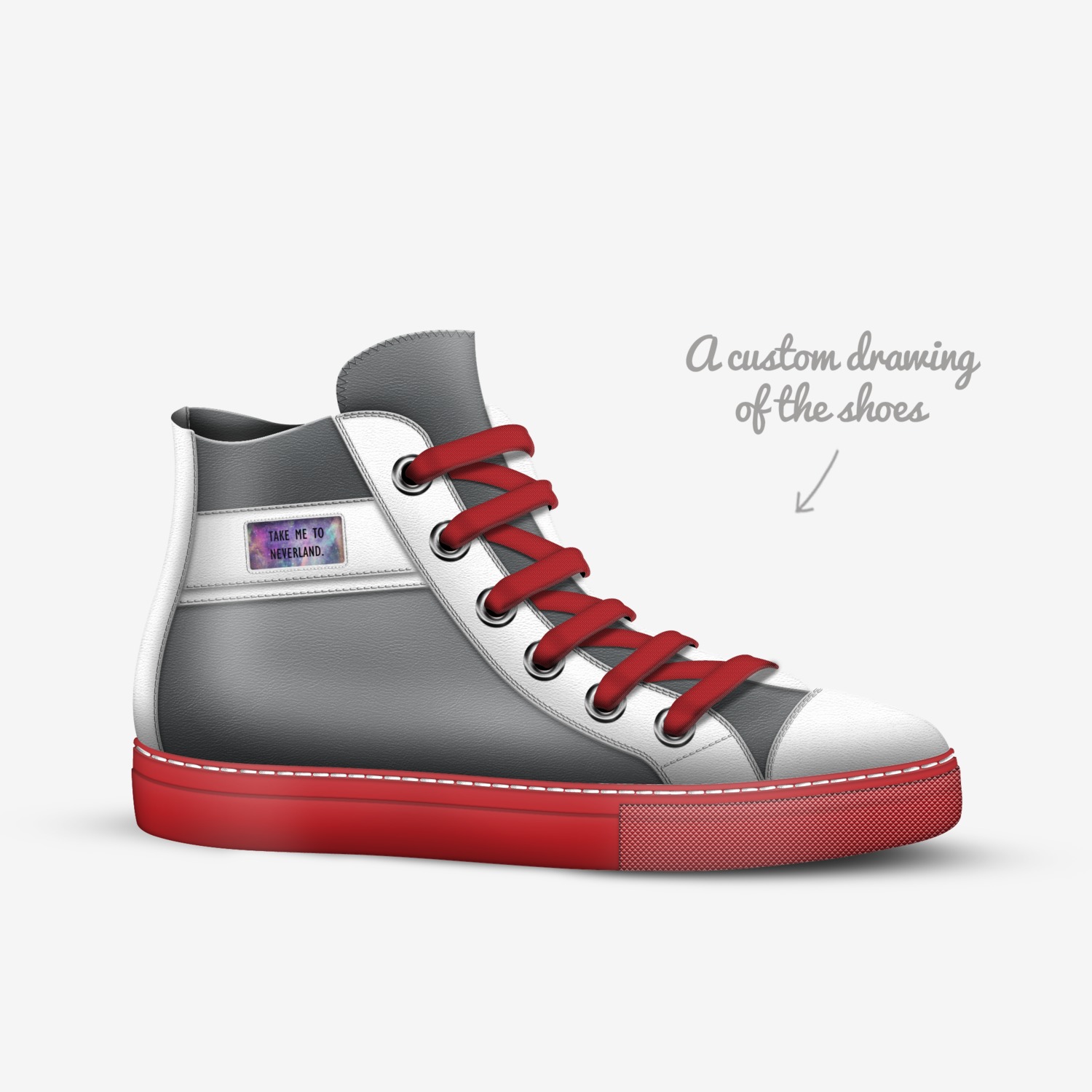 hippy custom made in Italy shoes by Joanna Bianchi | Sketch view