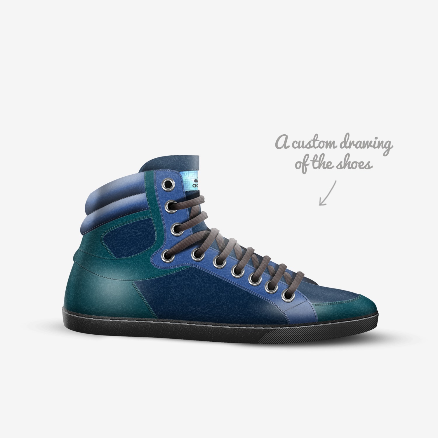 The good blue shoe custom made in Italy shoes by Brody Jones | Sketch view