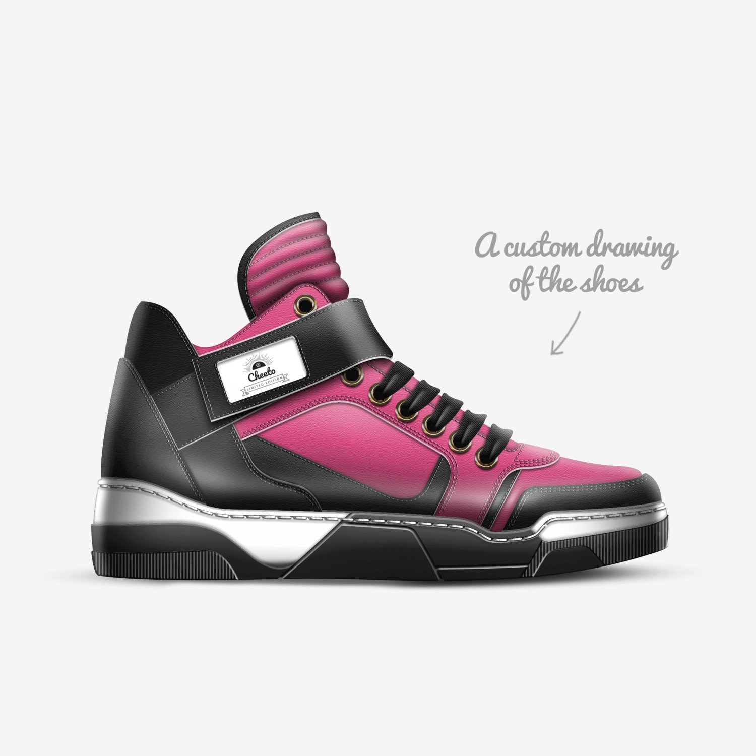 Cheeto custom made in Italy shoes by Kyle Mills | Sketch view