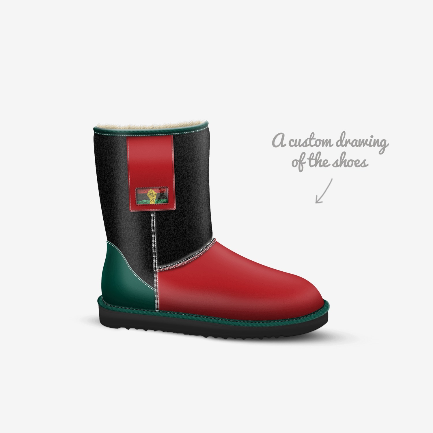 RBG Mid Boots custom made in Italy shoes by New Age Brp New Age Brp | Sketch view