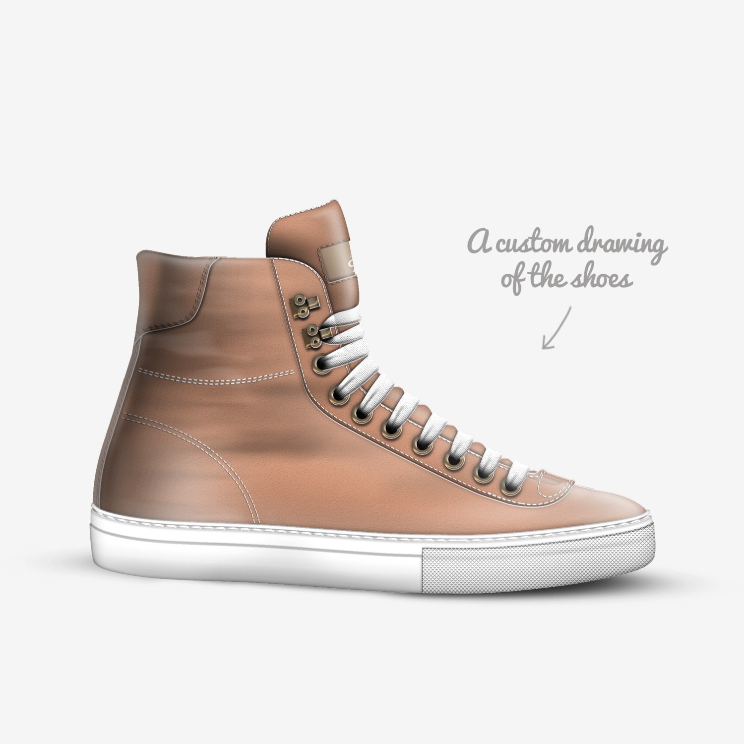ChillBruh custom made in Italy shoes by Brianna | Sketch view