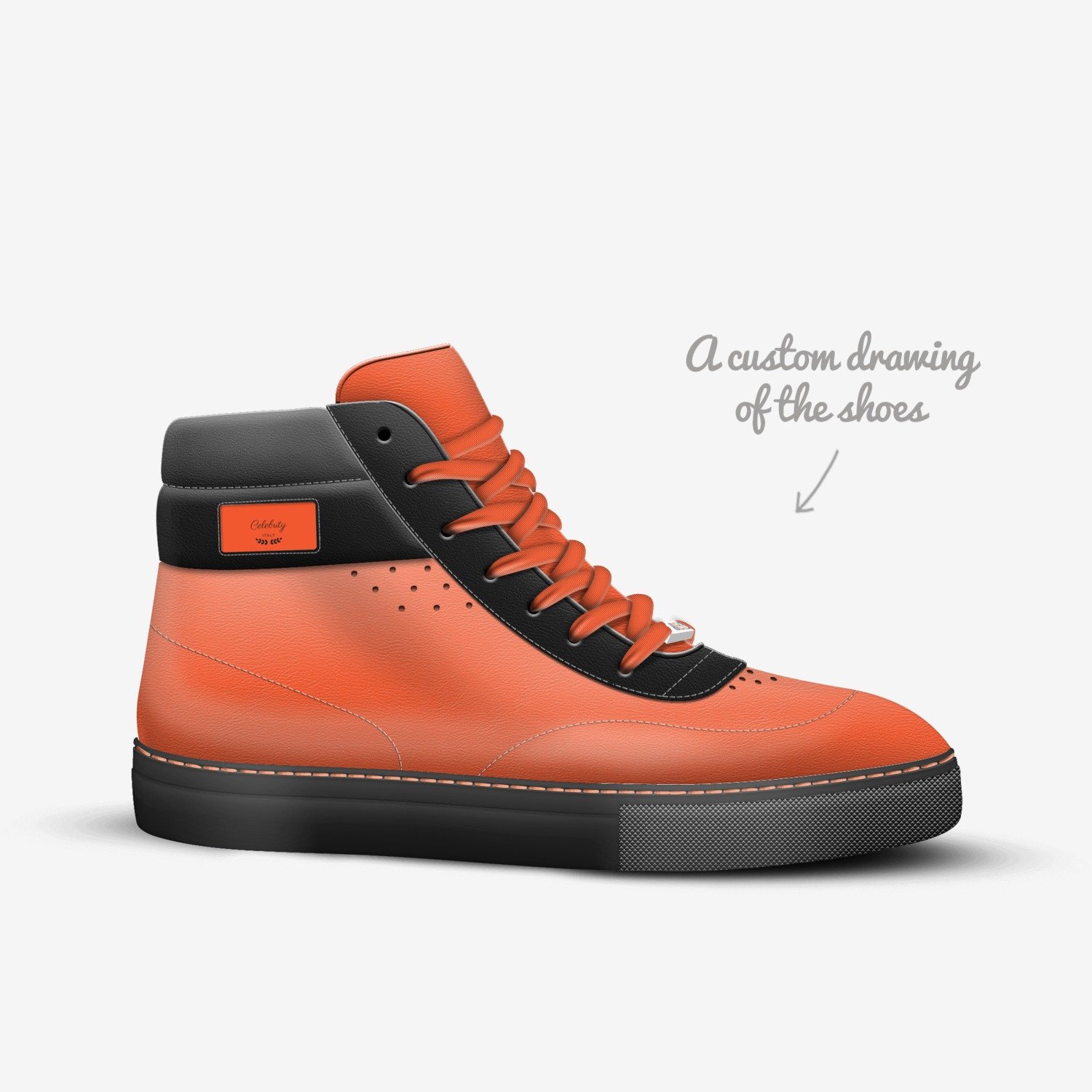 Celebrity custom made in Italy shoes by Lamont Cosey | Sketch view