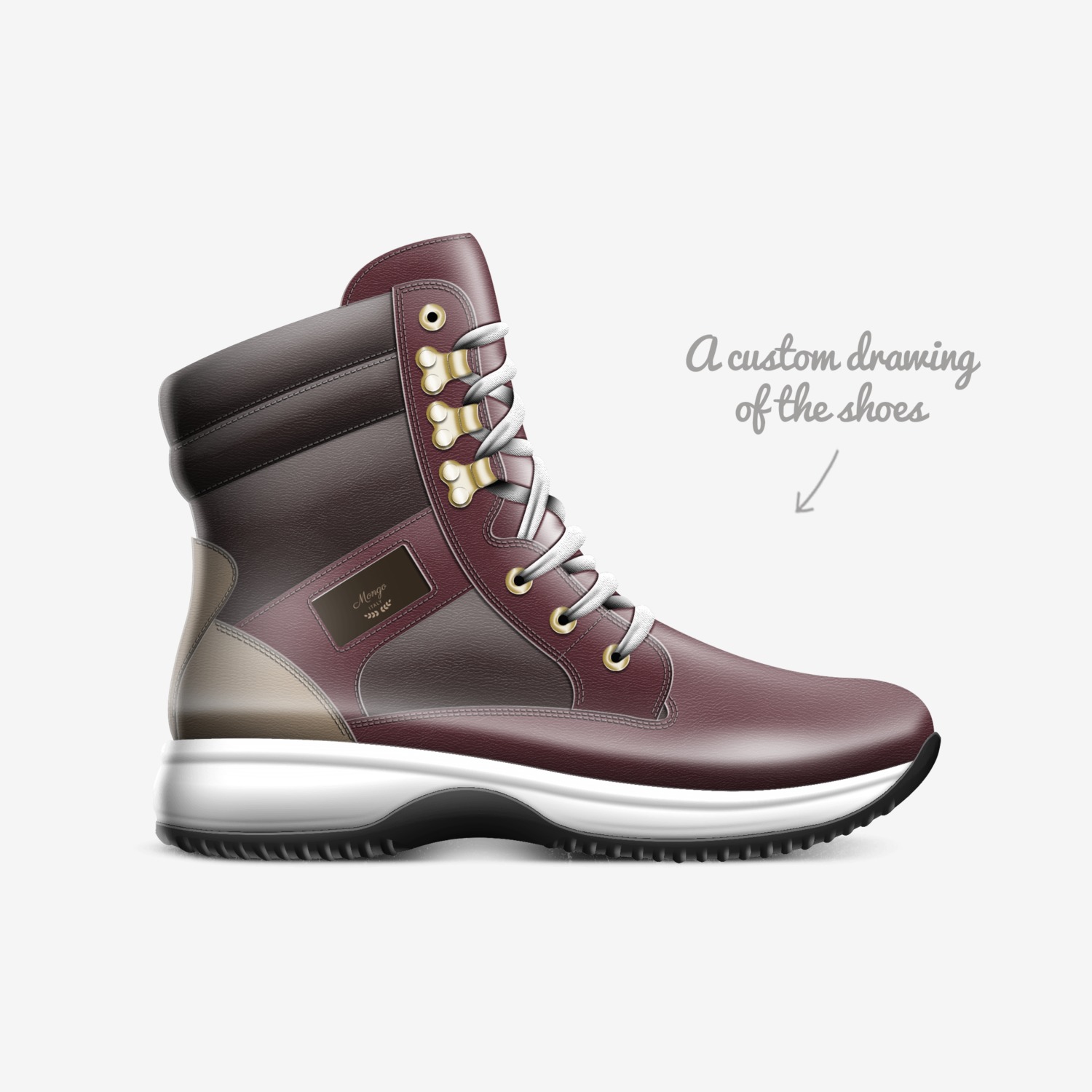 Mongo custom made in Italy shoes by Azreal Yoho | Sketch view