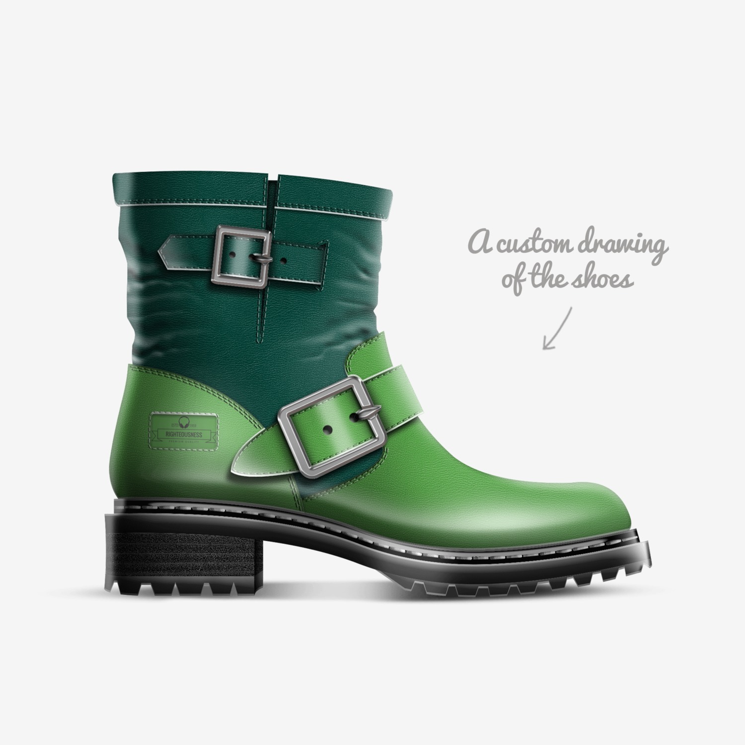 Righteousness custom made in Italy shoes by Azreal Yoho | Sketch view
