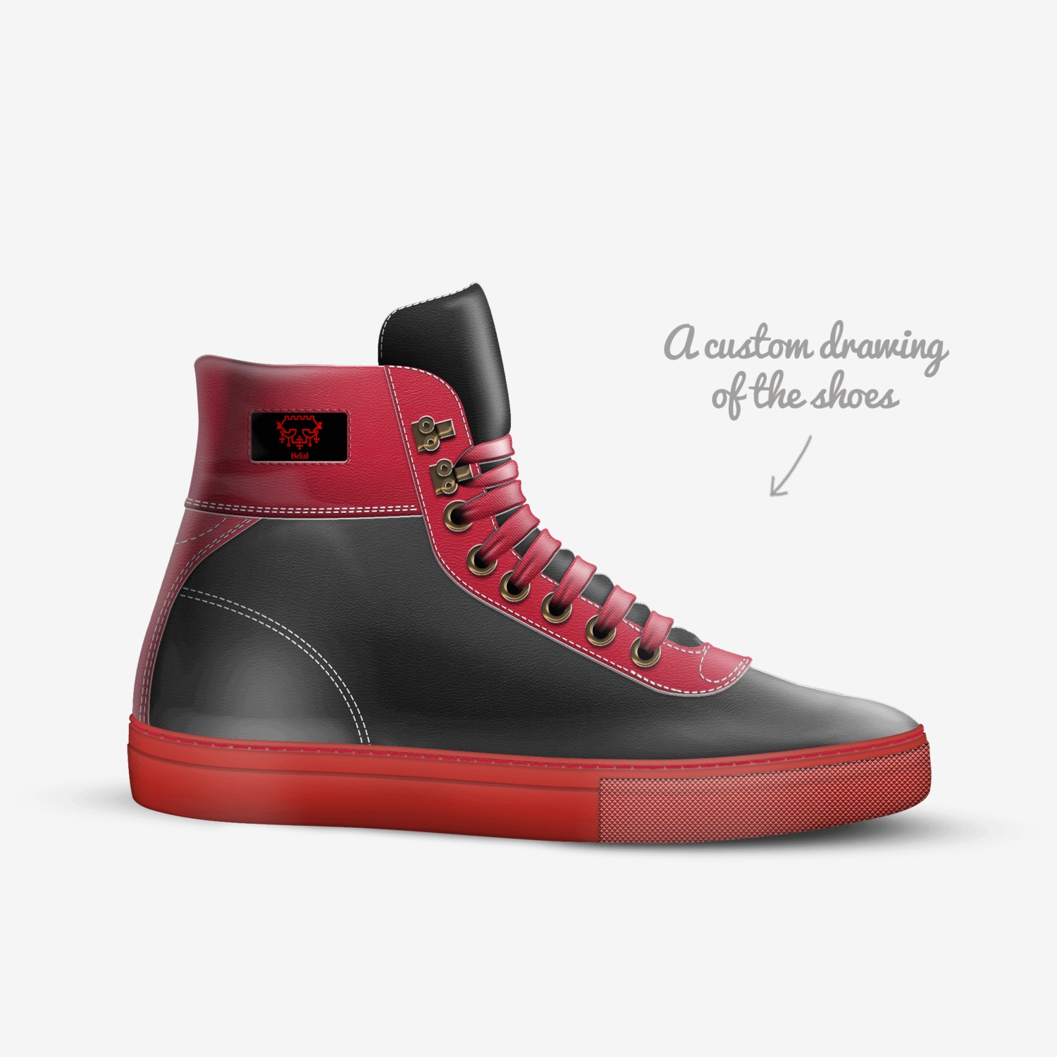 Belial custom made in Italy shoes by Jonathan Vasquez | Sketch view