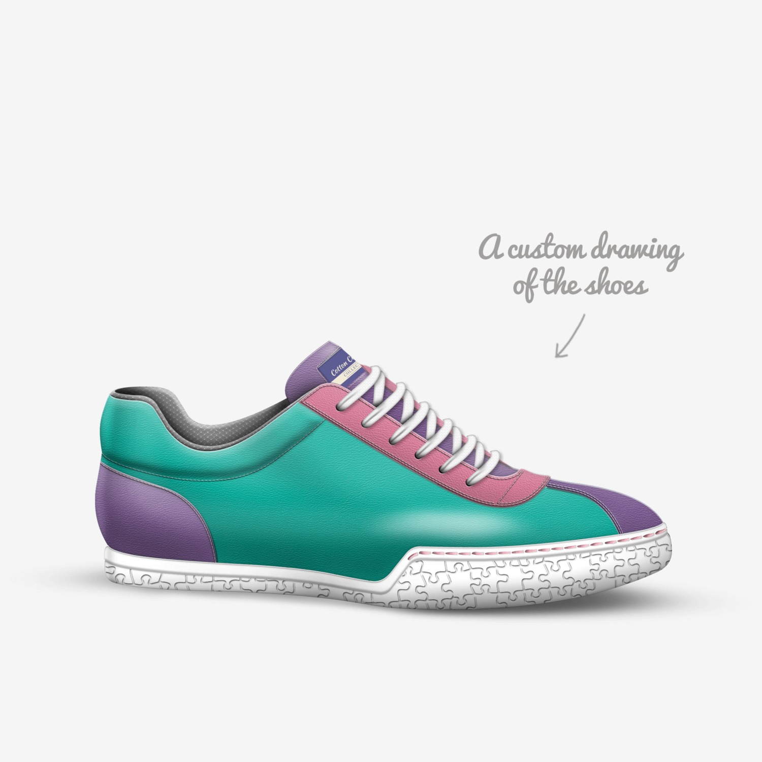 Cotton Candy 2 custom made in Italy shoes by Lamar Copeland | Sketch view