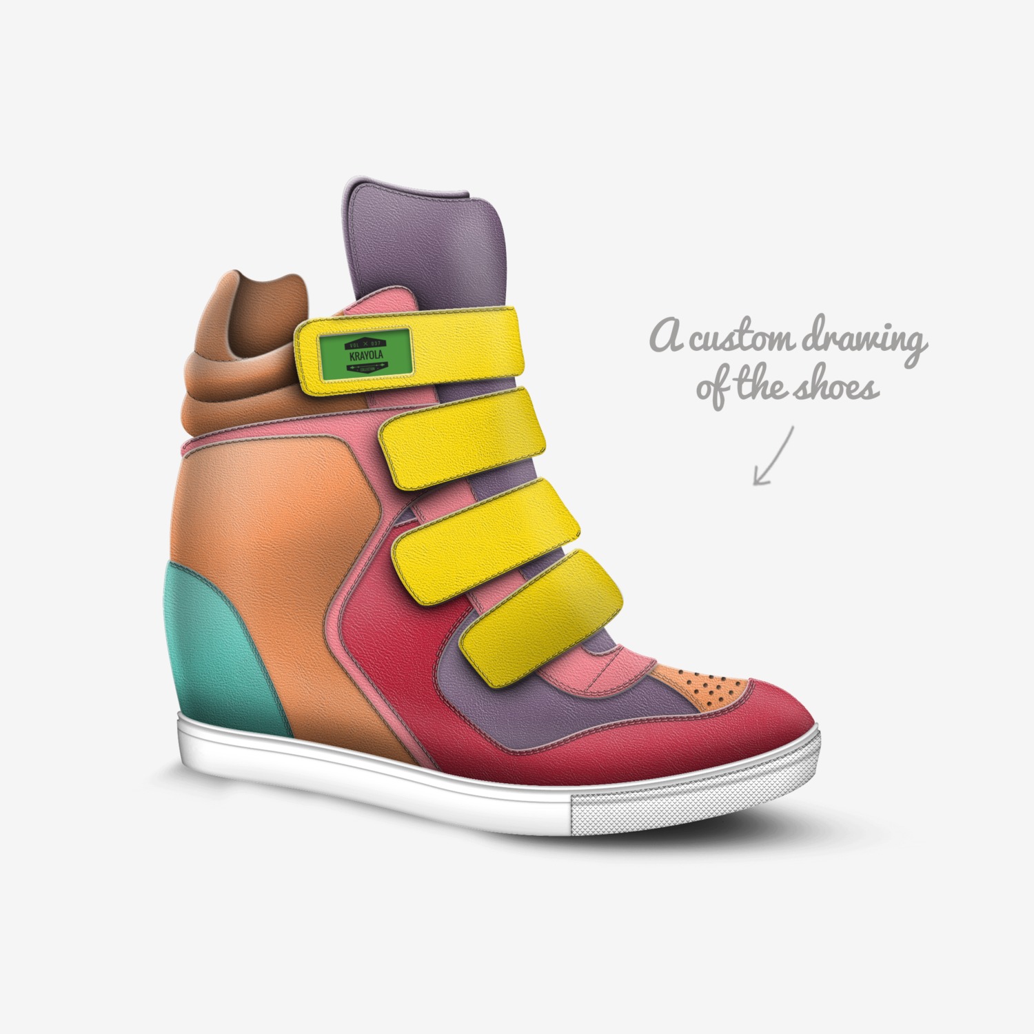 Krayola custom made in Italy shoes by Frank Miller Iii | Sketch view