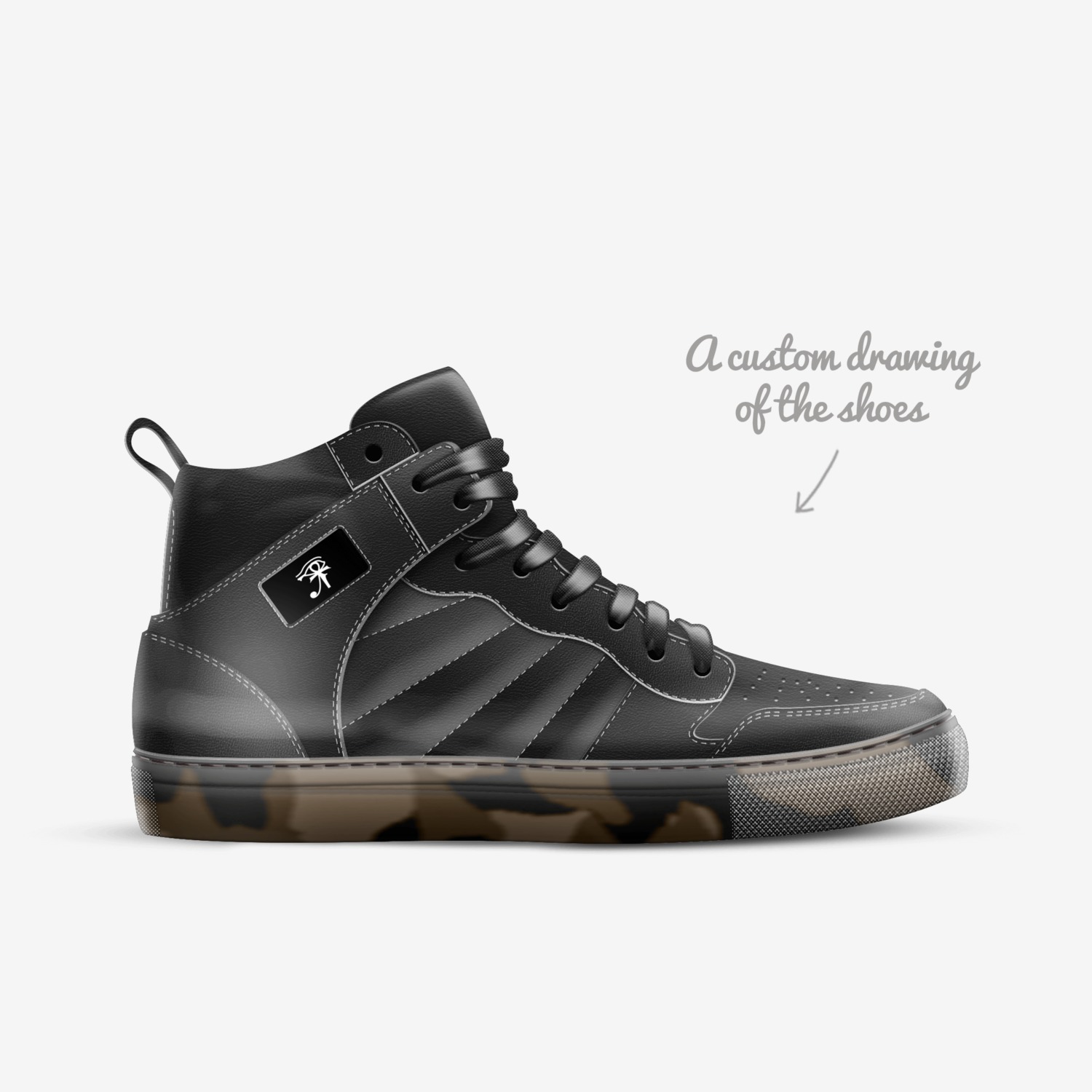 Shujaa custom made in Italy shoes by Dnbe Apparel | Sketch view