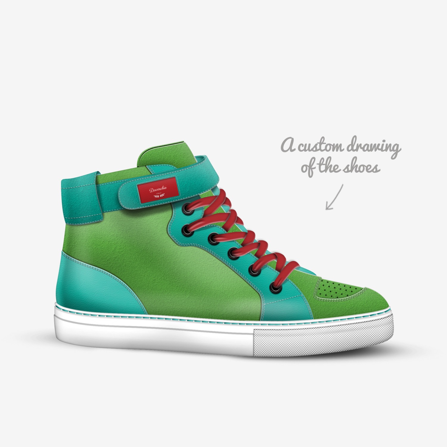 Davinchie,s custom made in Italy shoes by Joseph Mcafee | Sketch view