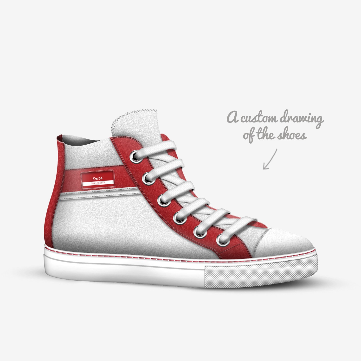 Fettish  custom made in Italy shoes by Omar Randolph | Sketch view
