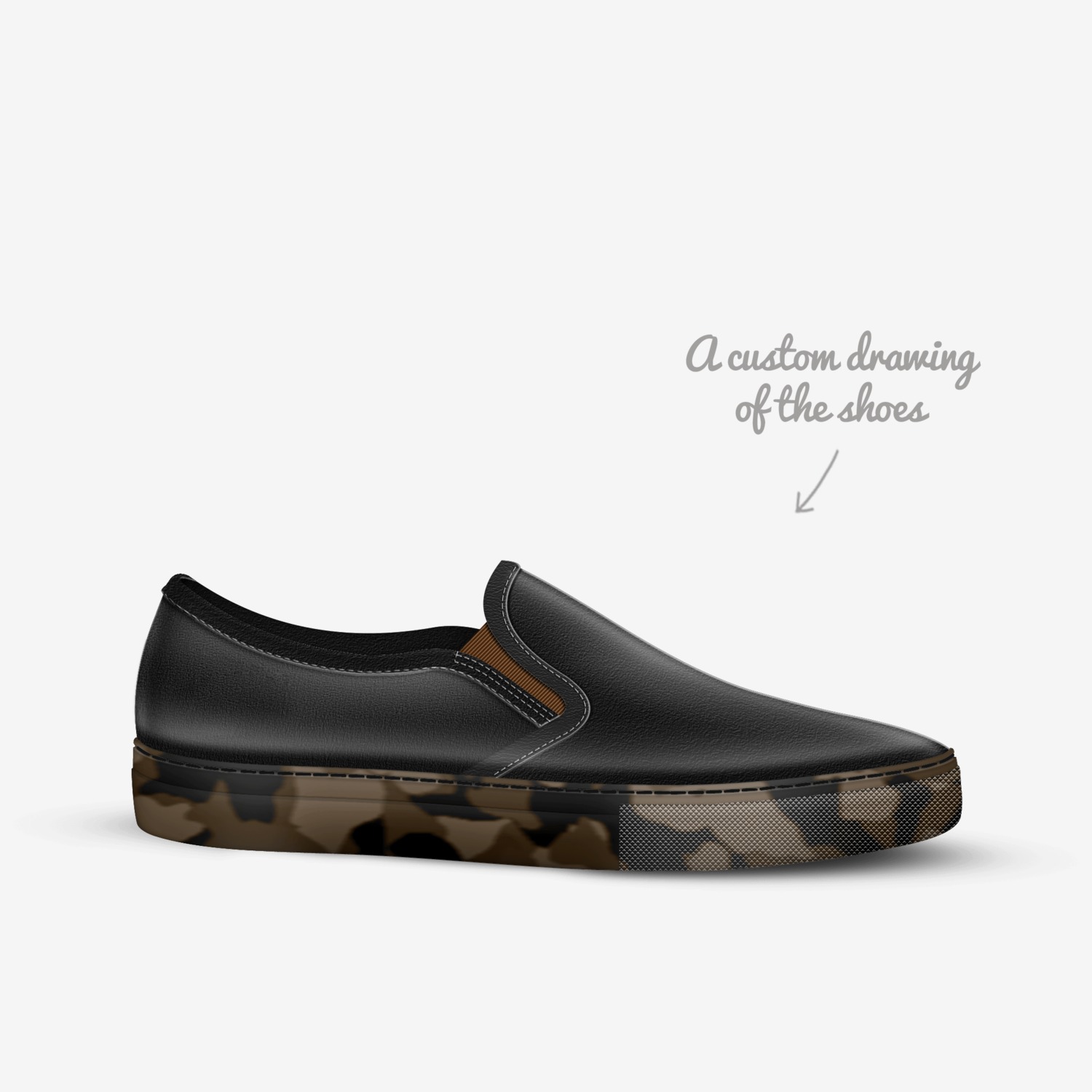 Hey you custom made in Italy shoes by Sandra Kohli | Sketch view