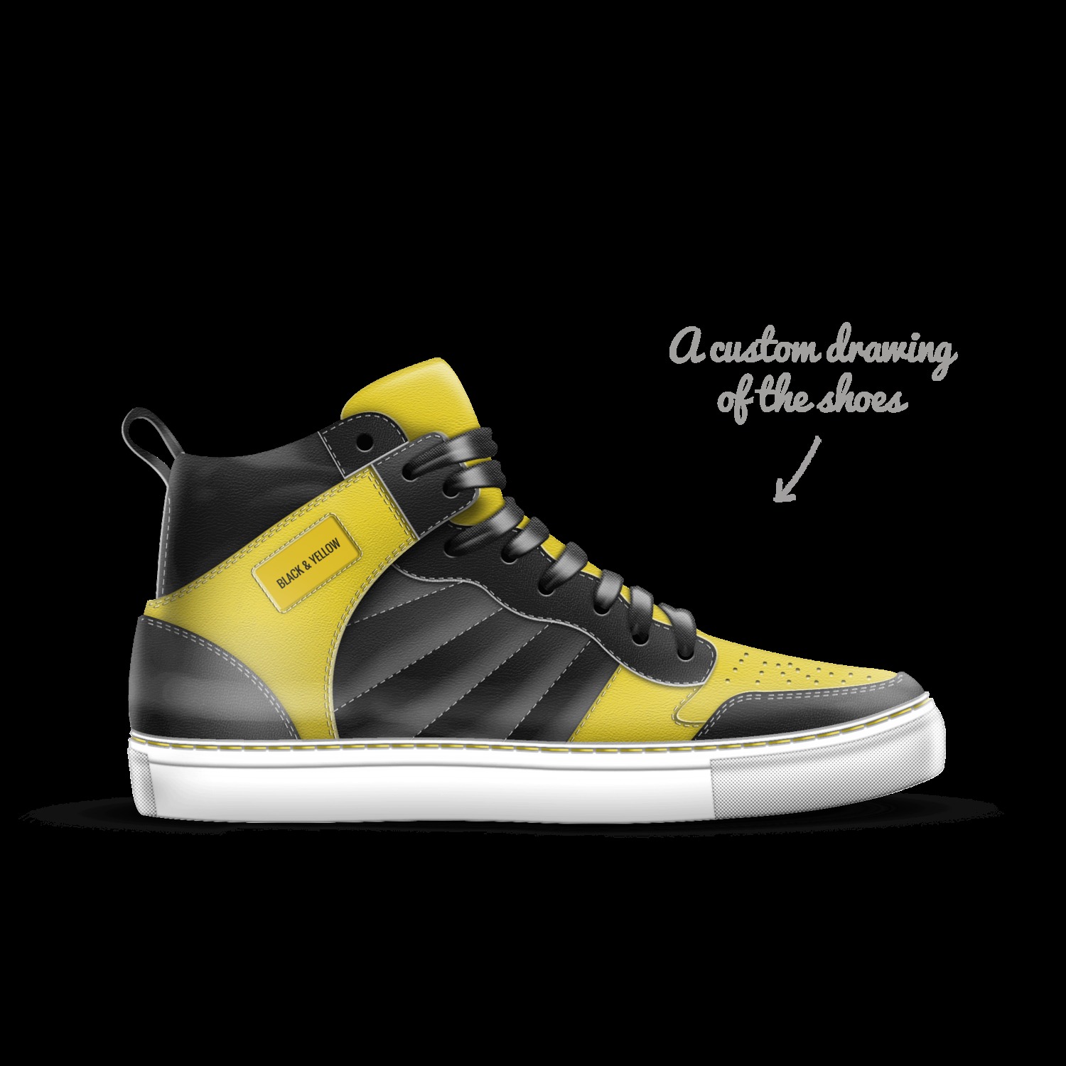 Black and yellow designer shoes online