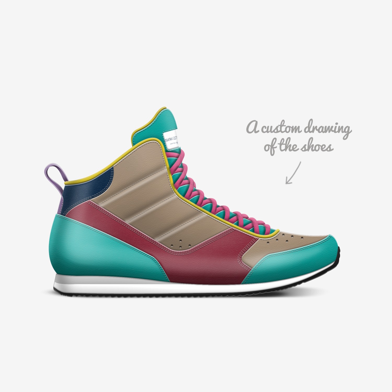 OSAMA BIN SHOEDEN custom made in Italy shoes by Samuel Shipway | Sketch view