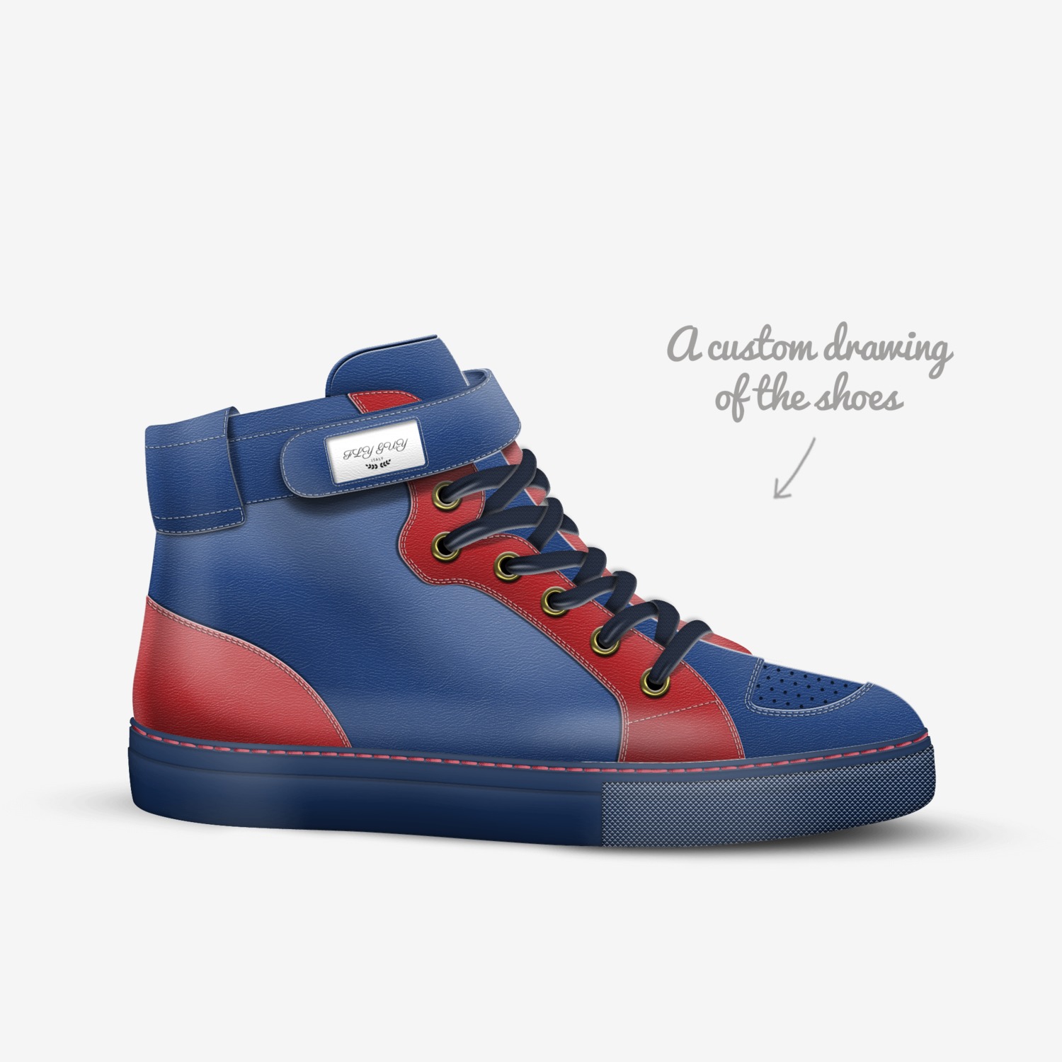 FLY GUY custom made in Italy shoes by Dashawn Burns | Sketch view