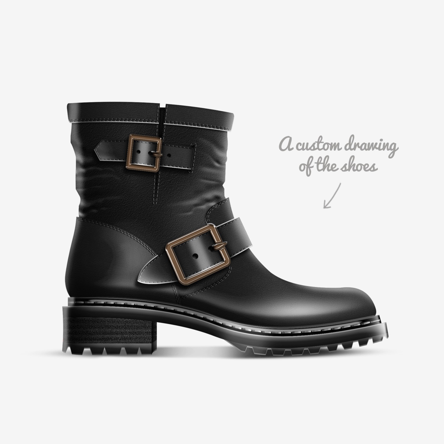 Alin black custom made in Italy shoes by Stijn Vergote | Sketch view