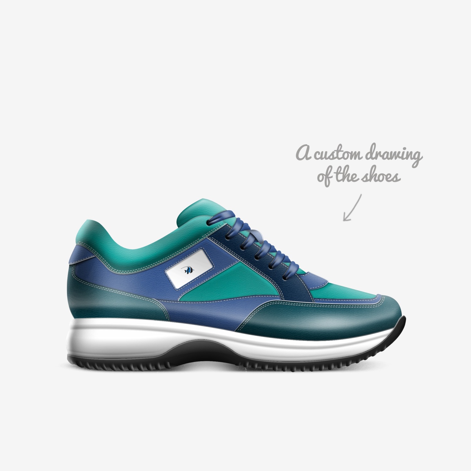 The watery waves custom made in Italy shoes by Sage | Sketch view