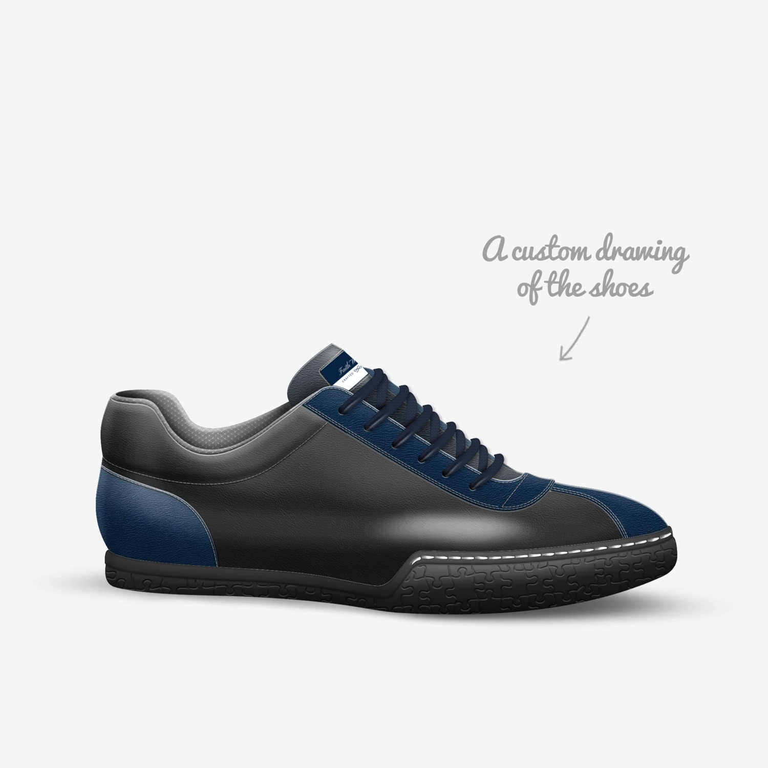Faith Walk  custom made in Italy shoes by Shrmeeka White | Sketch view
