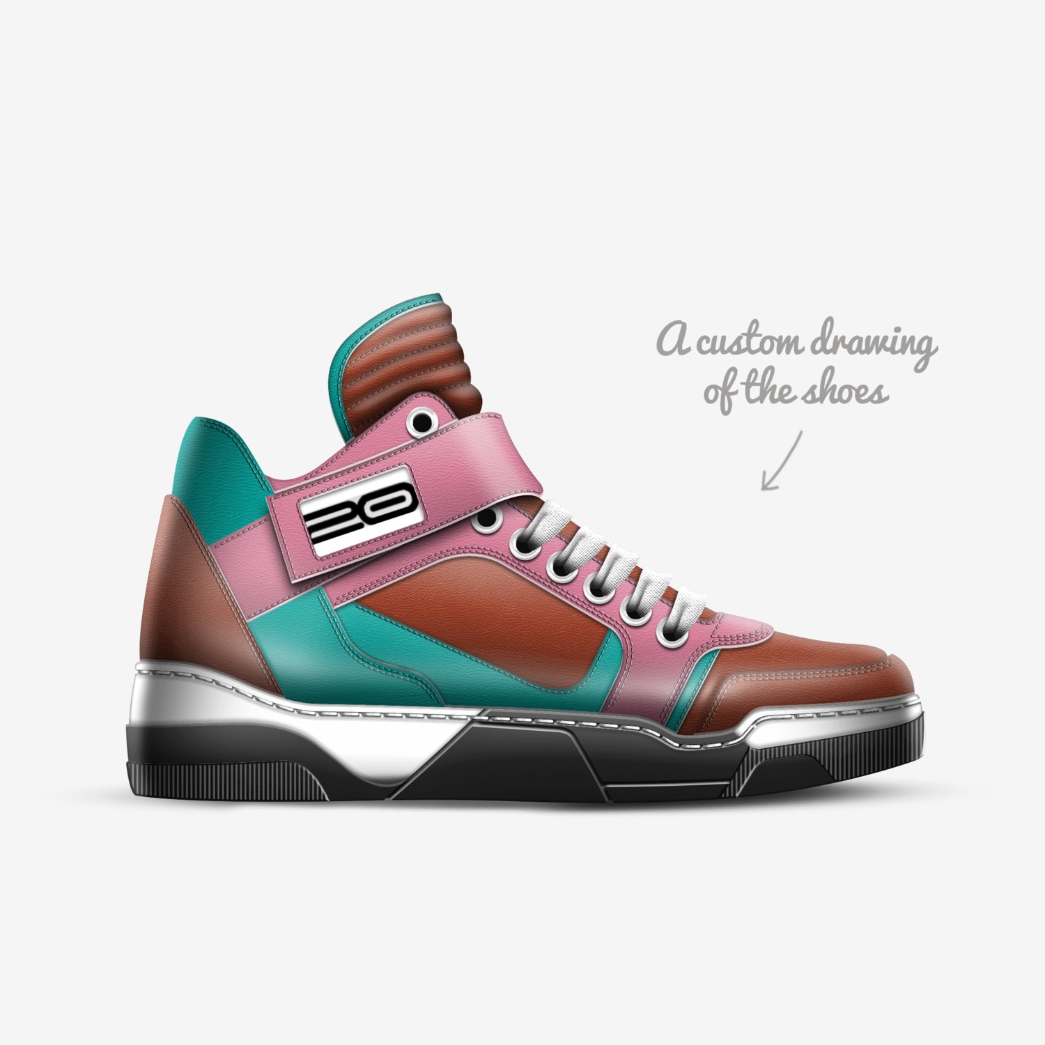 TWNTY20 X OW X LXR custom made in Italy shoes by Kvn Elvn | Sketch view