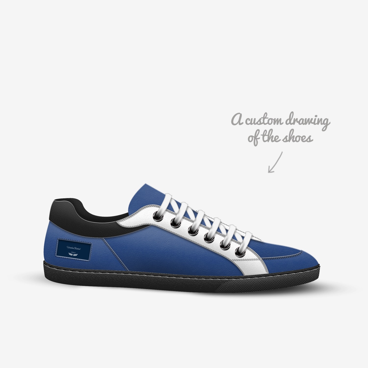 UnderRated  custom made in Italy shoes by Underrated Denim | Sketch view