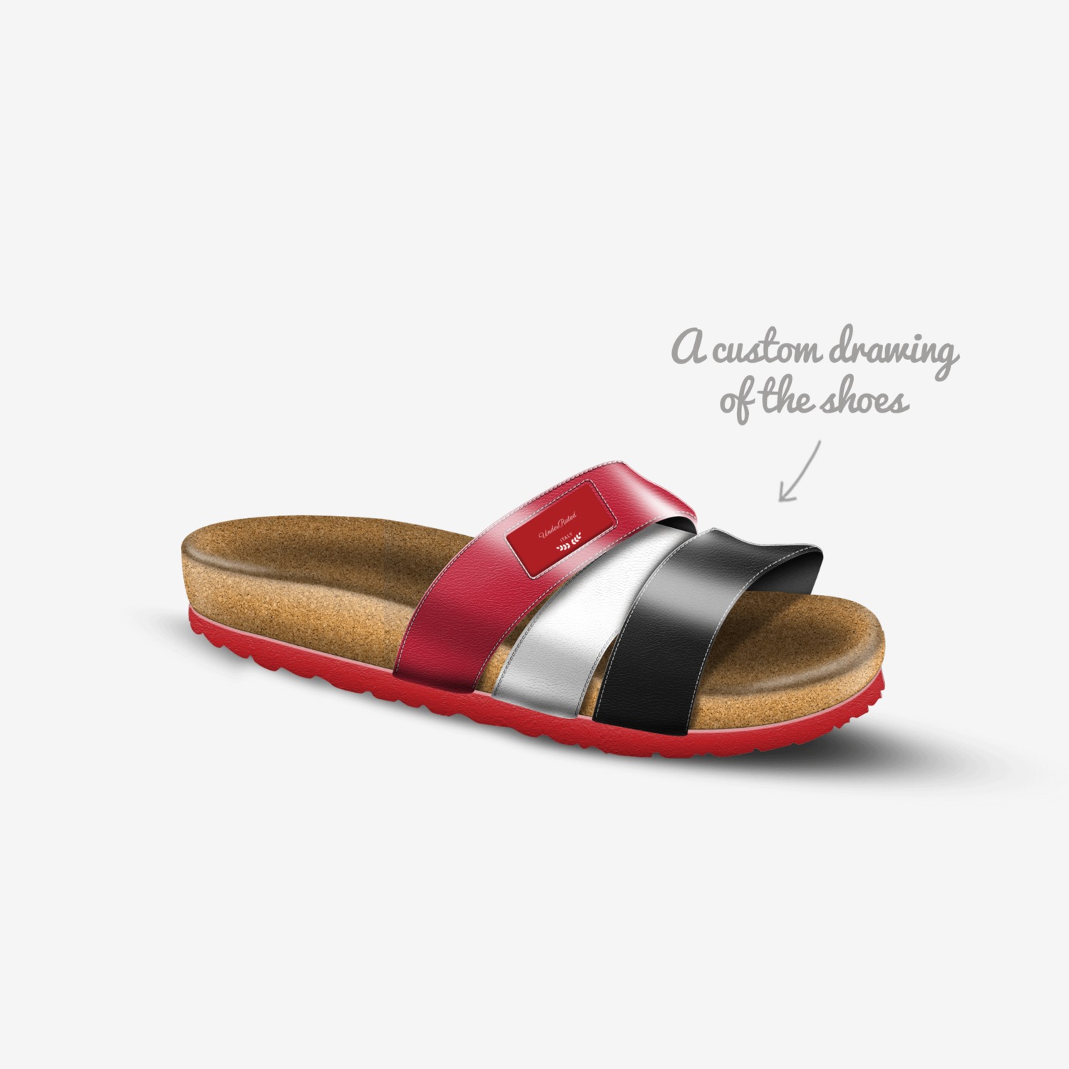 UnderRated  custom made in Italy shoes by Underrated Denim | Sketch view