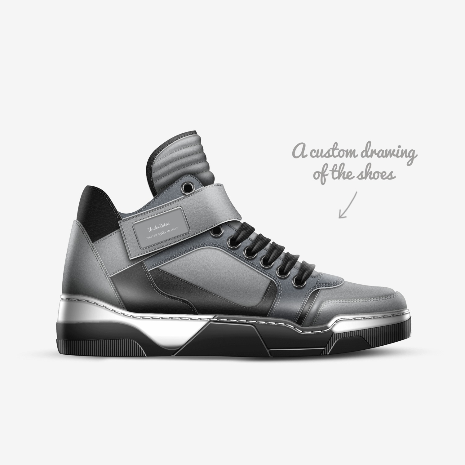 UnderRated  custom made in Italy shoes by Underrated Denim | Sketch view