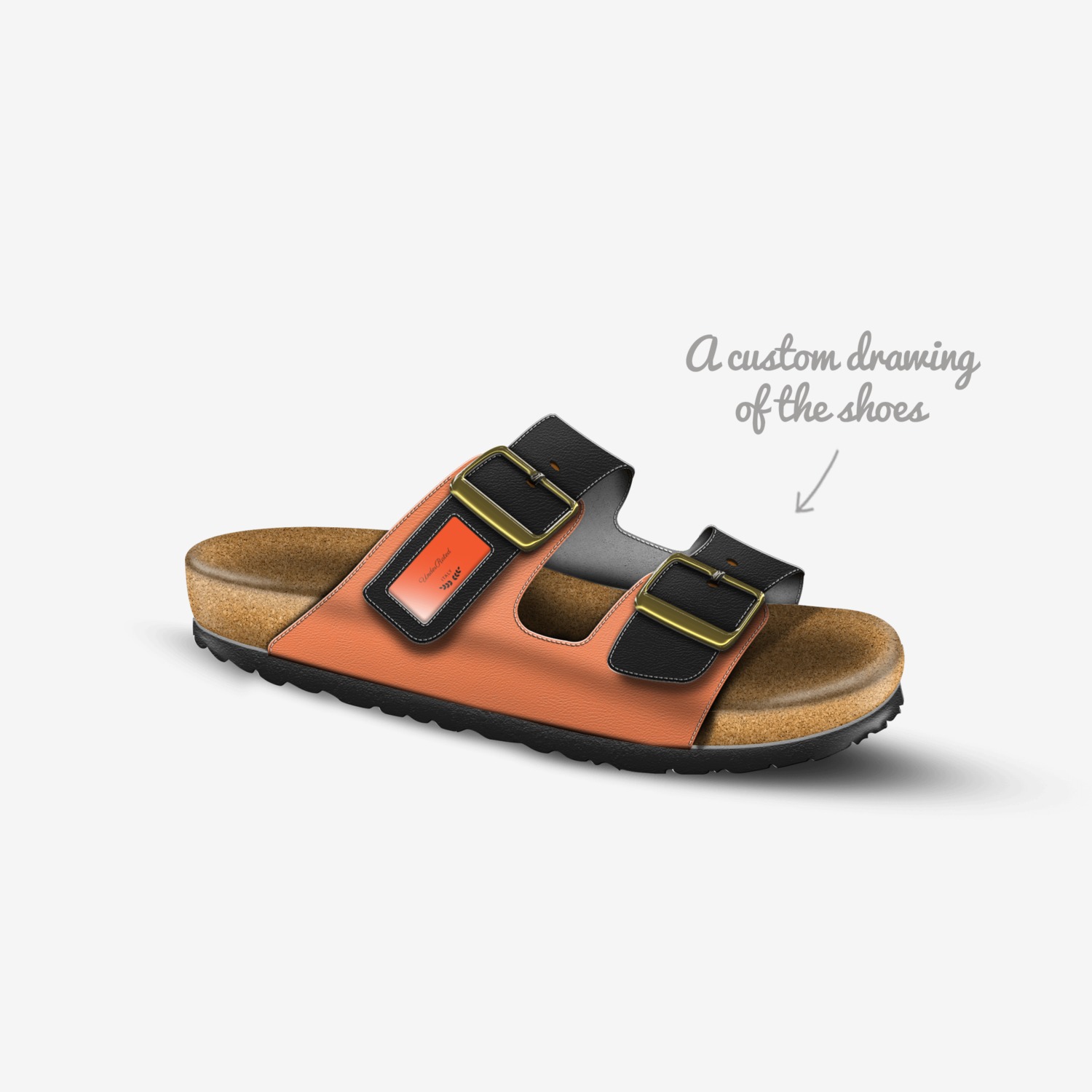 UnderRated  custom made in Italy shoes by Underrated Denim | Sketch view