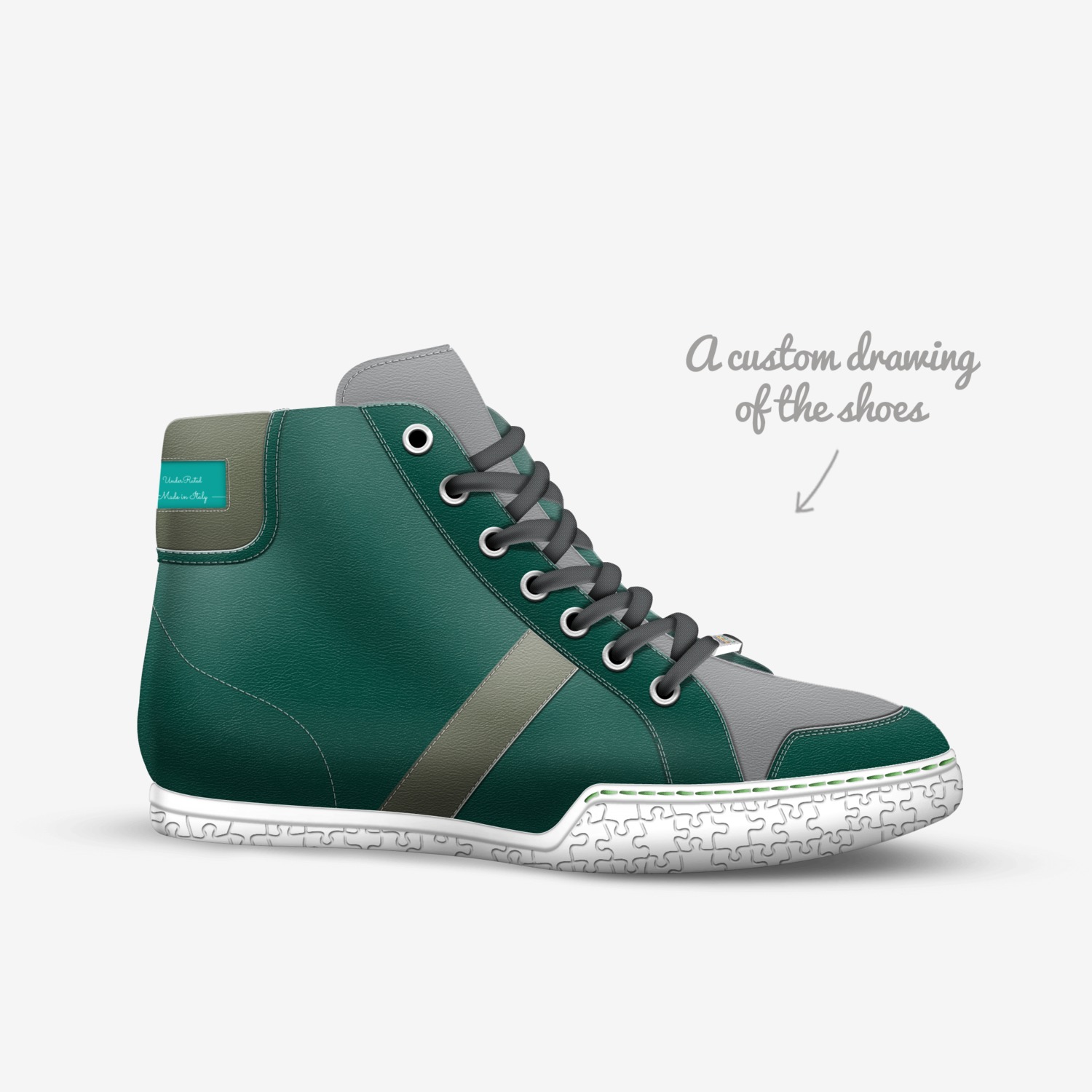 UnderRated  custom made in Italy shoes by Underrated Denim | Sketch view