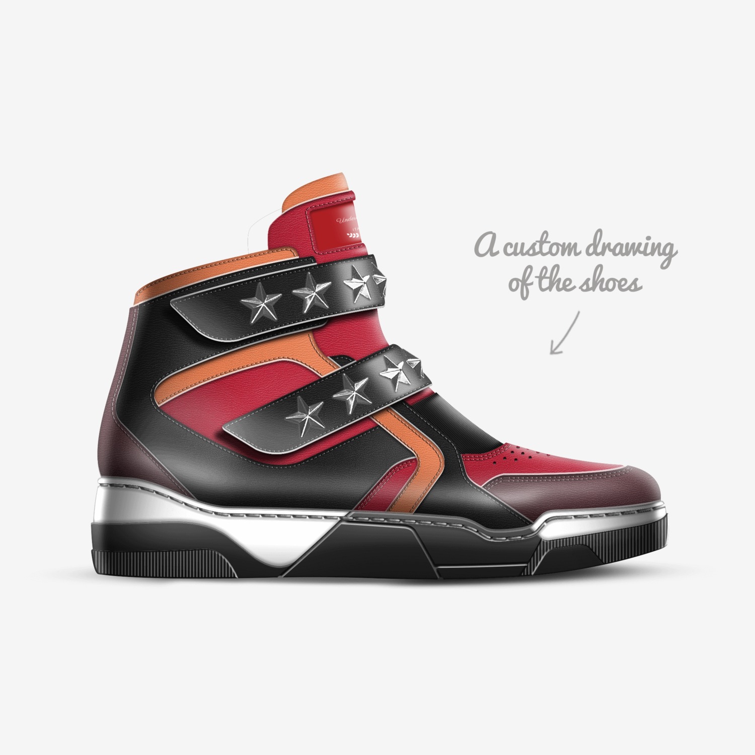 UnderRated  custom made in Italy shoes by Underrated Denim | Sketch view