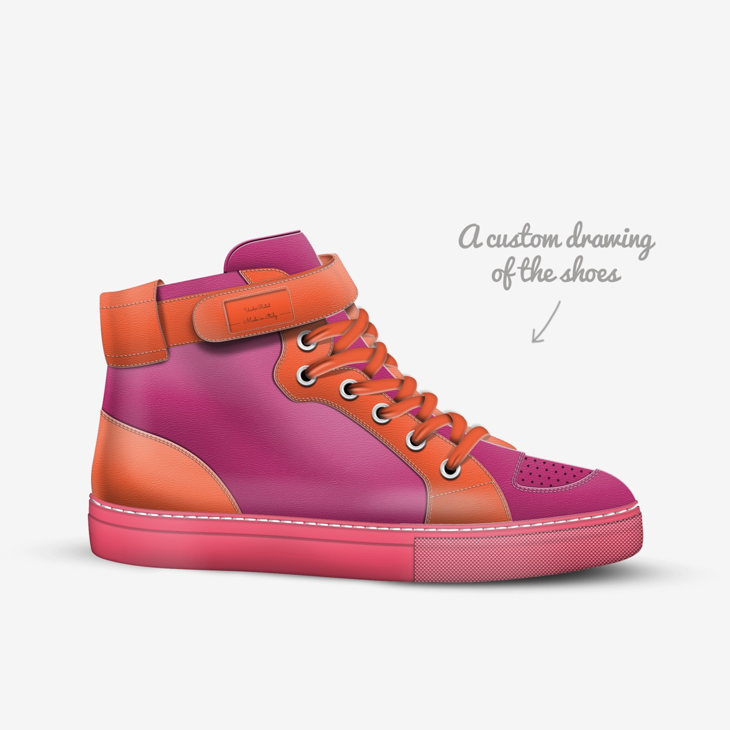 UnderRated  custom made in Italy shoes by Underrated Denim | Sketch view
