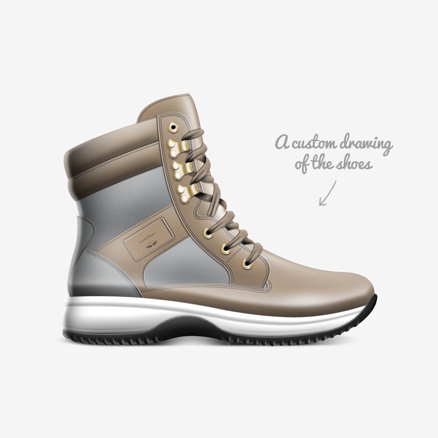 UnderRated  custom made in Italy shoes by Underrated Denim | Sketch view